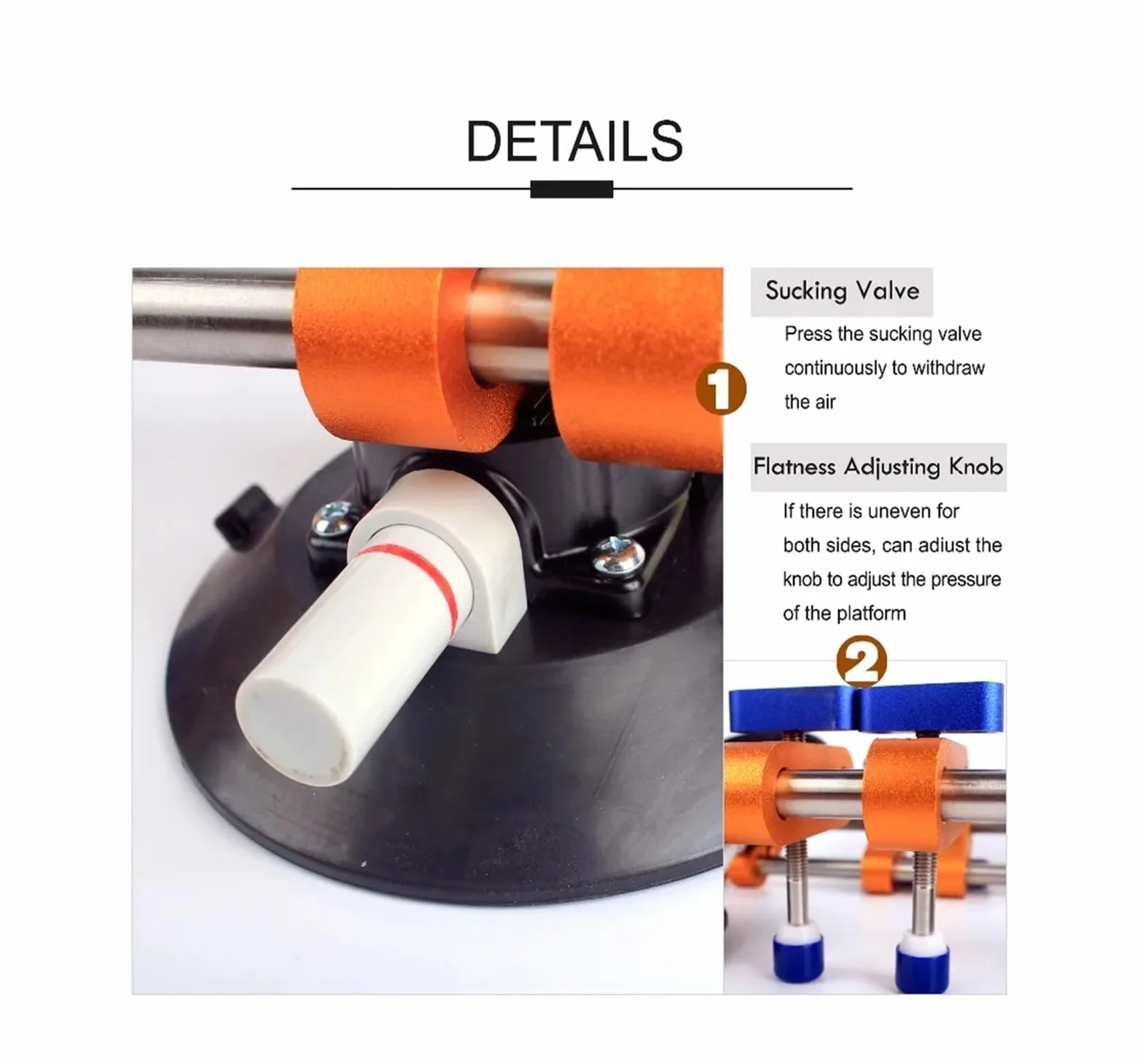2PCS Manual Seam Setter 6-calowy gumowy próżniowy zestaw poziomujący do łączenia płyt granitowych i kamiennych Łatwy