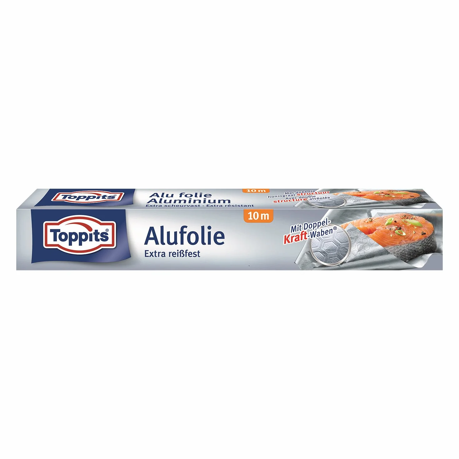 Toppits Folia aluminiowa o podwójnej sile plastra miodu (10 m x 29,5 cm), 2 sztuki w opakowaniu (2 x 10 metrów)