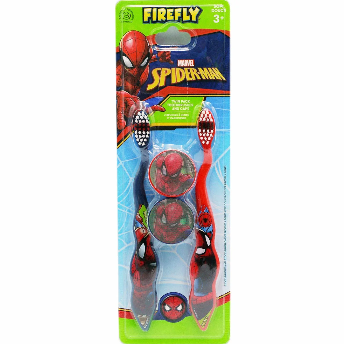 FIREFLY Spiderman szczoteczka do zębów Twin & CAPS