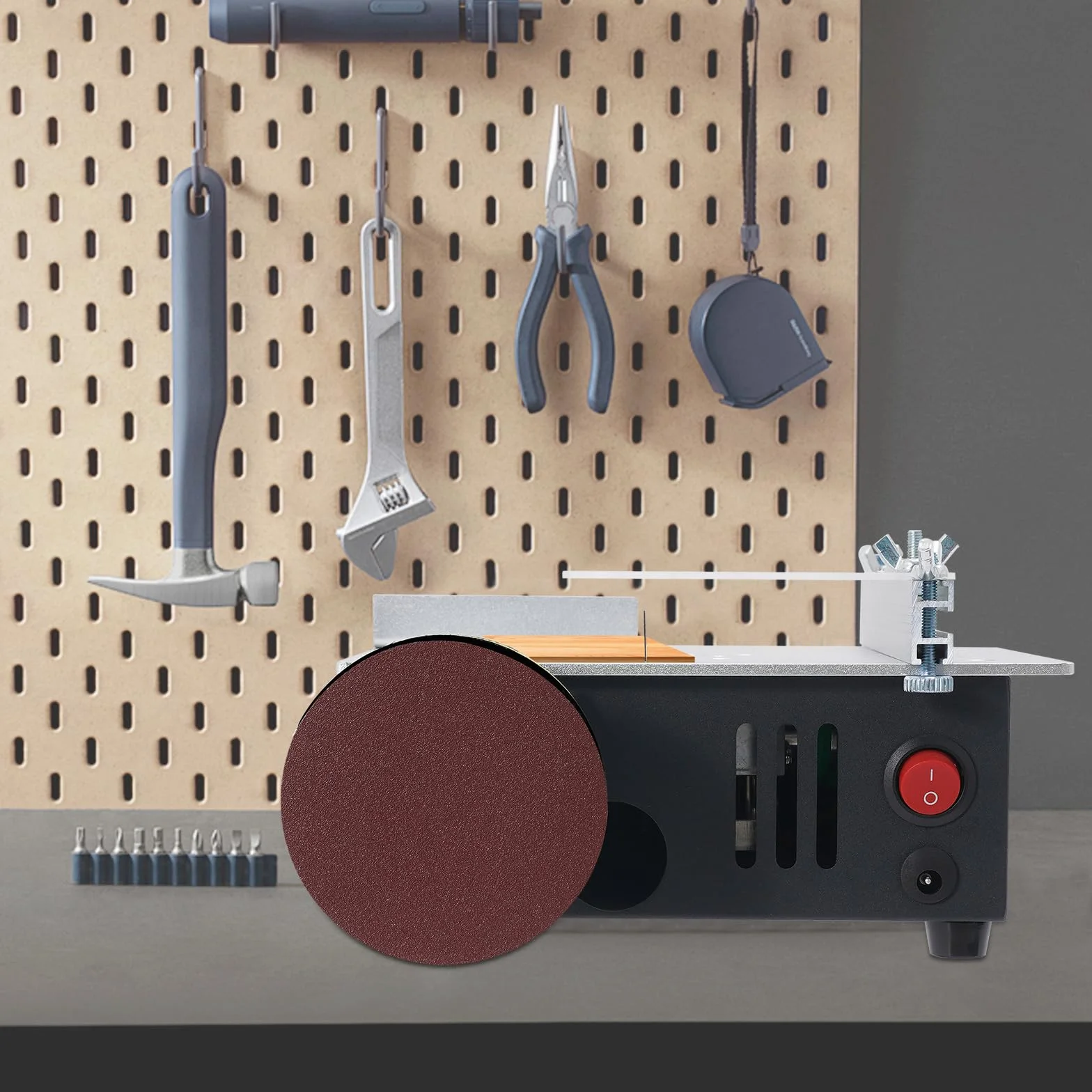 Mała stołowa pilarka tarczowa, mini pilarka stołowa, precyzyjna piła tarczowa, model stołowy 150 W z silnikiem miedzianym – 12-24 V regulowana do drewna, akrylu i metalu – idealna do PCB