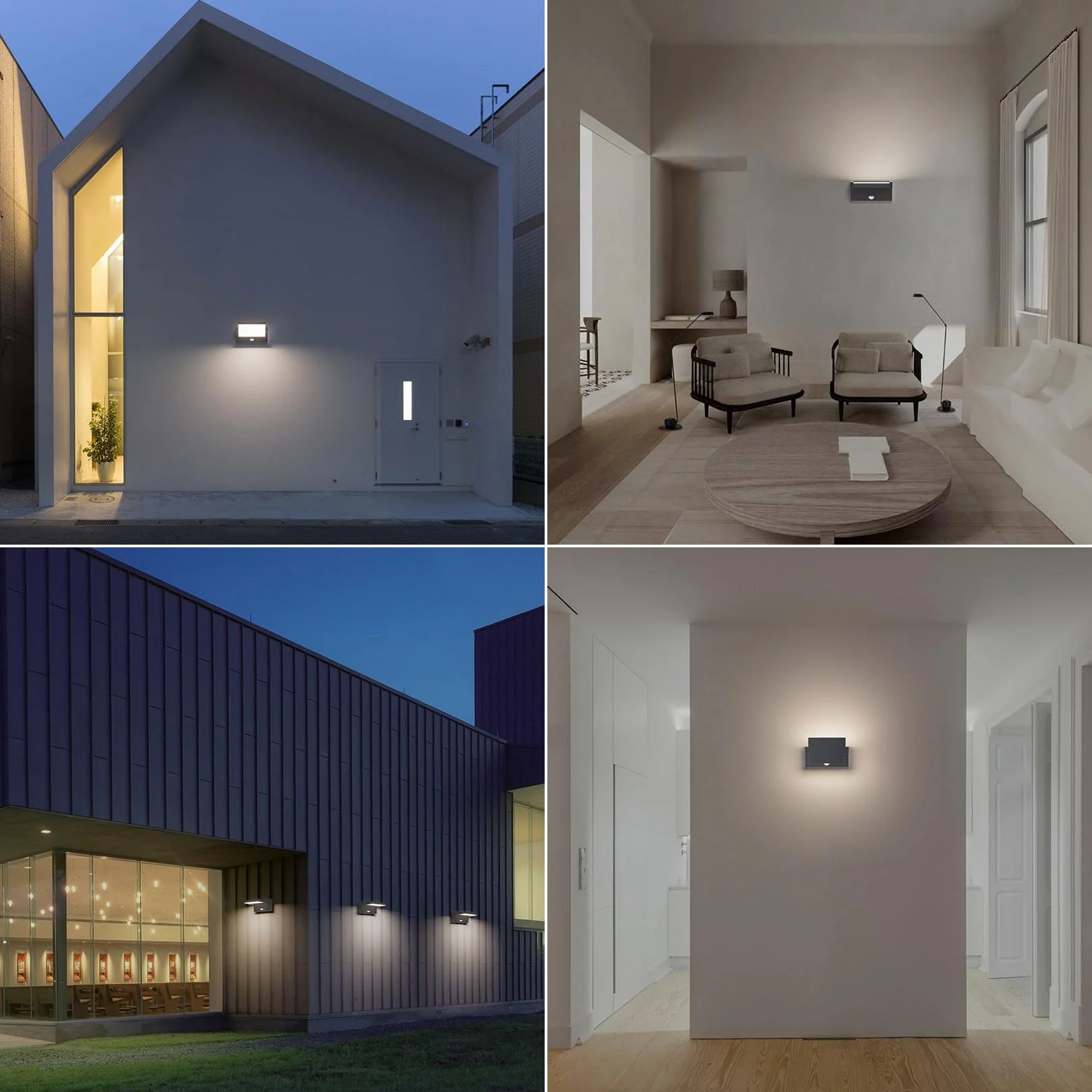 Klighten Lampa ścienna do użytku na zewnątrz, 24 W, wodoodporna lampa ścienna IP65, nowoczesna, aluminiowa lampa ścienna do użytku wewnątrz i na zewnątrz, z obrotowym panelem LED, do wejścia, ogrodu