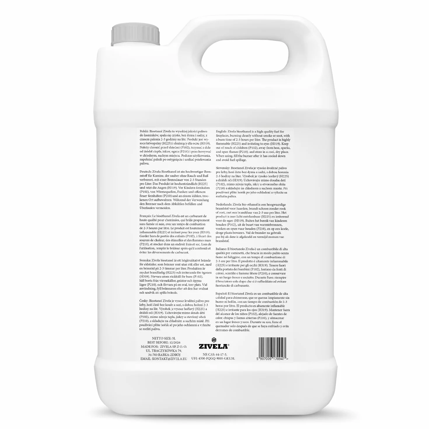 Bioetanol 96,6% 15 l bezzapachowy do kominka