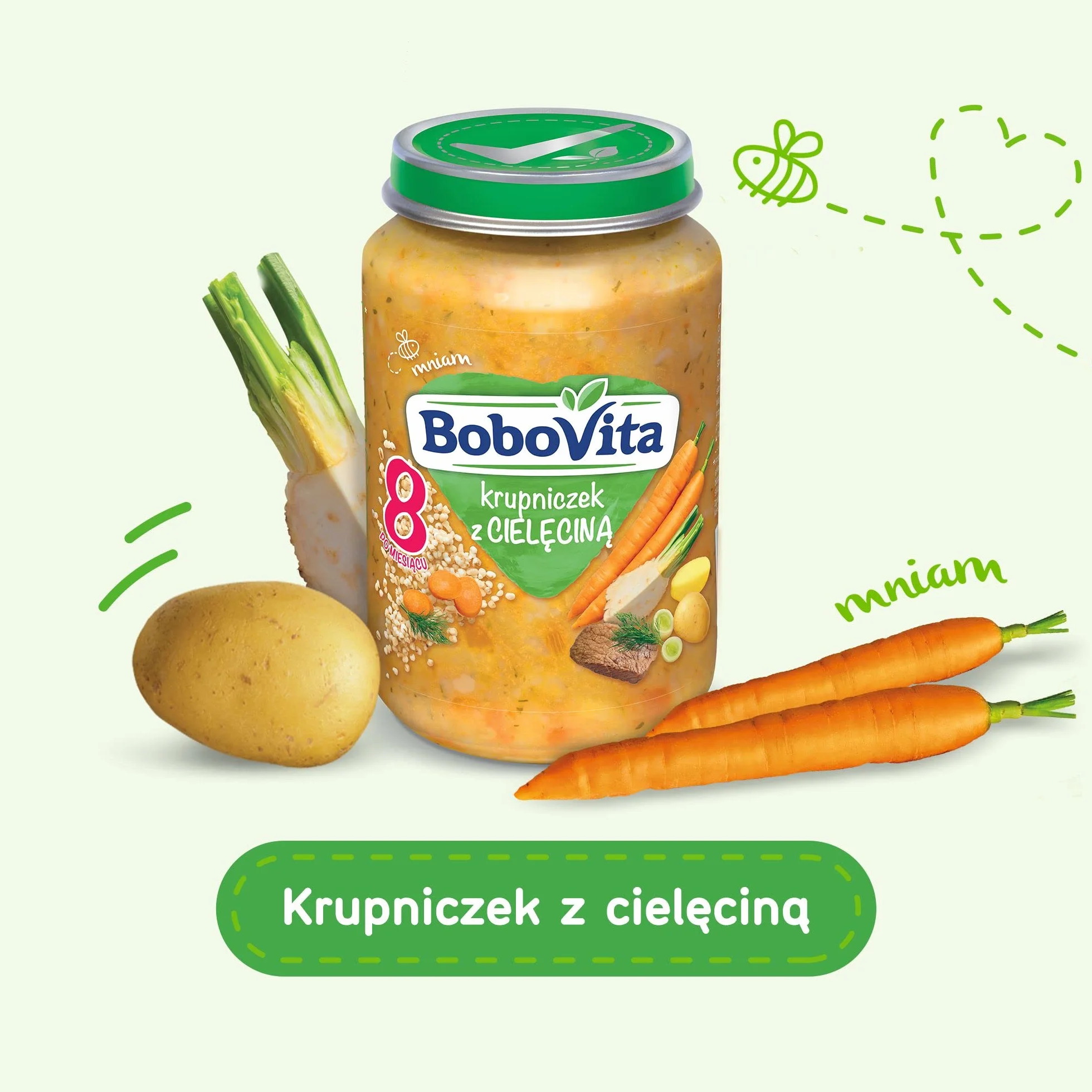 BoboVita Krupniczek z cielęciną po 8 miesiącu 190 g