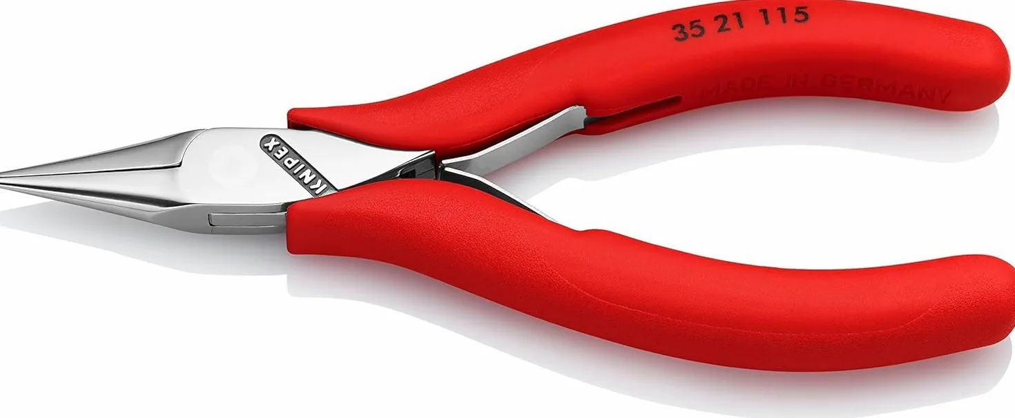 KNIPEX Szczypce dla elektroników ze złączem wsuwkowym z nasadkami z antypoślizgowego tworzywa sztucznego 115 mm, 35 21 115