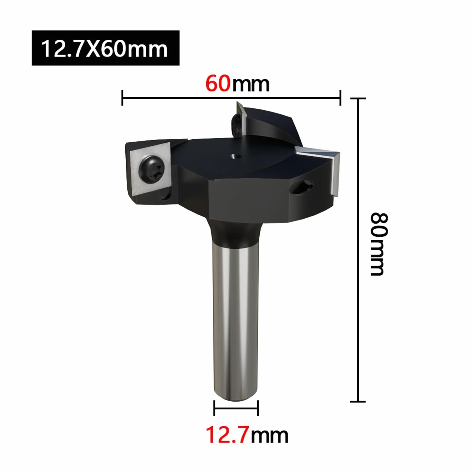 1/3 sztuk 3-flet strugarka do drewna Bit 37mm 59mm 60mm średnica cięcia 8mm 12mm Shank Spoilboard frezowanie powierzchni wkładka płyta węglikowa(12.7mm)