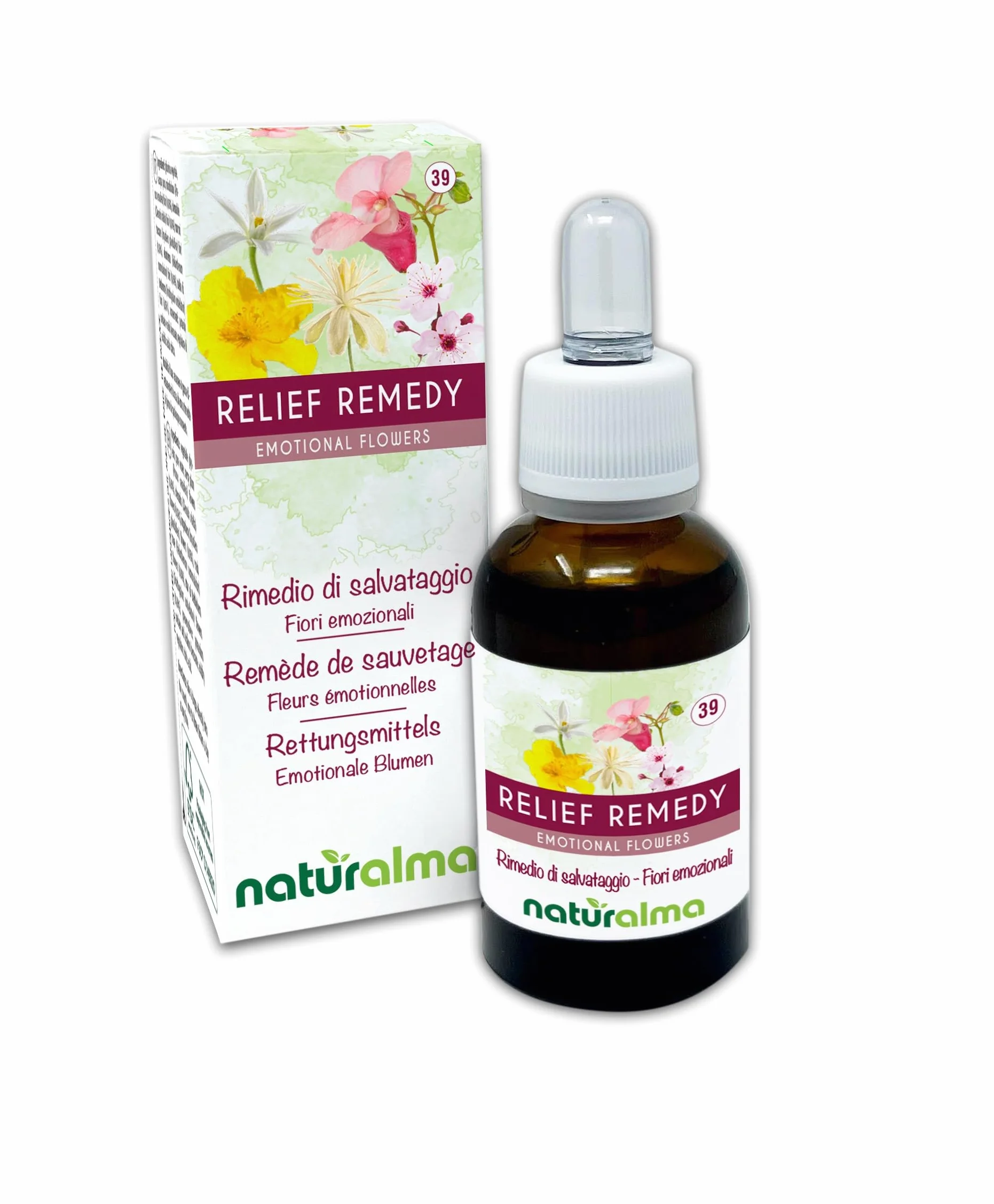Kwiaty Bacha Naturalma - Krople 30 ml - Płynny ekstrakt bezalkoholowy - Esencje kwiatowe - Wegański
