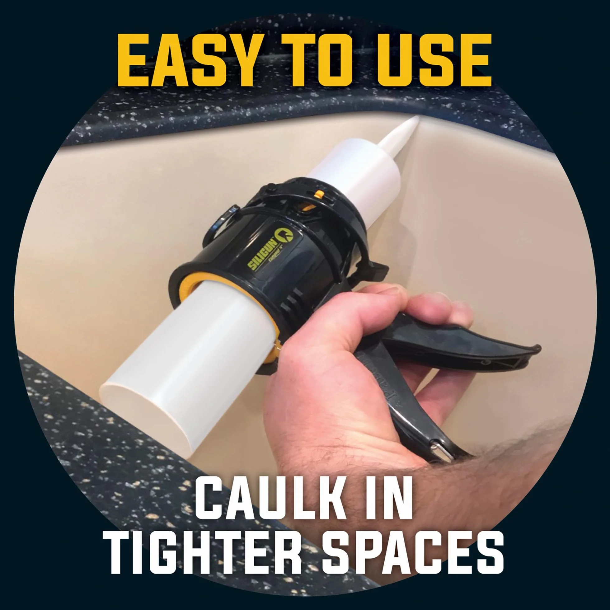 SILIGUN Kompaktowy pistolet uszczelniający z narzędziami uszczelniającymi i dyszą uszczelniającą, pistolet do uszczelniania 300 ml, bez pręta, pistolet uszczelniający o współczynniku 12:1, do