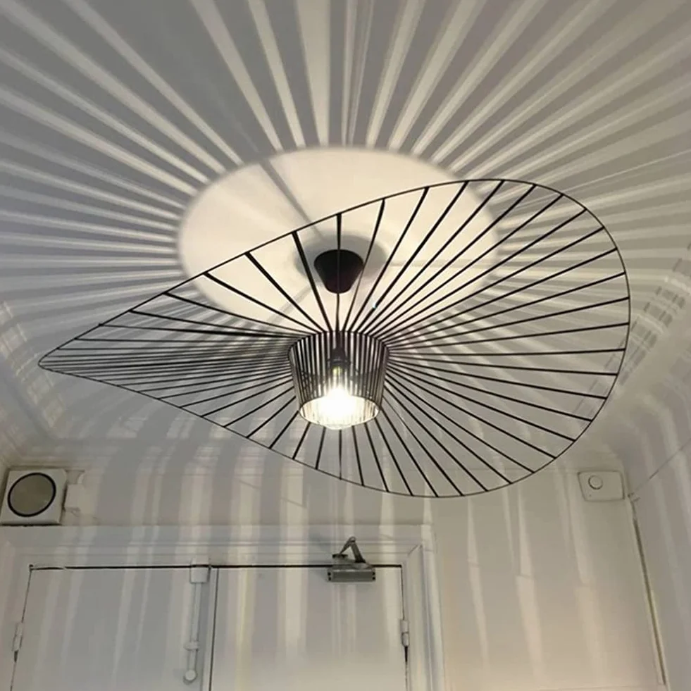 YUNDING Lampa Vintage, lampa wisząca do salonu, LED Vertigo, regulacja wysokości światła, włókno szklane/poliuretanowe, oświetlenie E27, żyrandol do restauracji, Klosz, (Czarny, 80 cm)