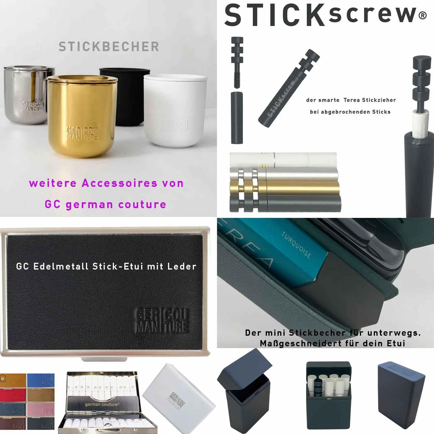 GC Kubek do haftowania Multi popielniczka Stick-Tray kompatybilna z IQOS ILUMA TEREA HEETS Delia Glo neo-Sticks Ploom evo - akcesoria