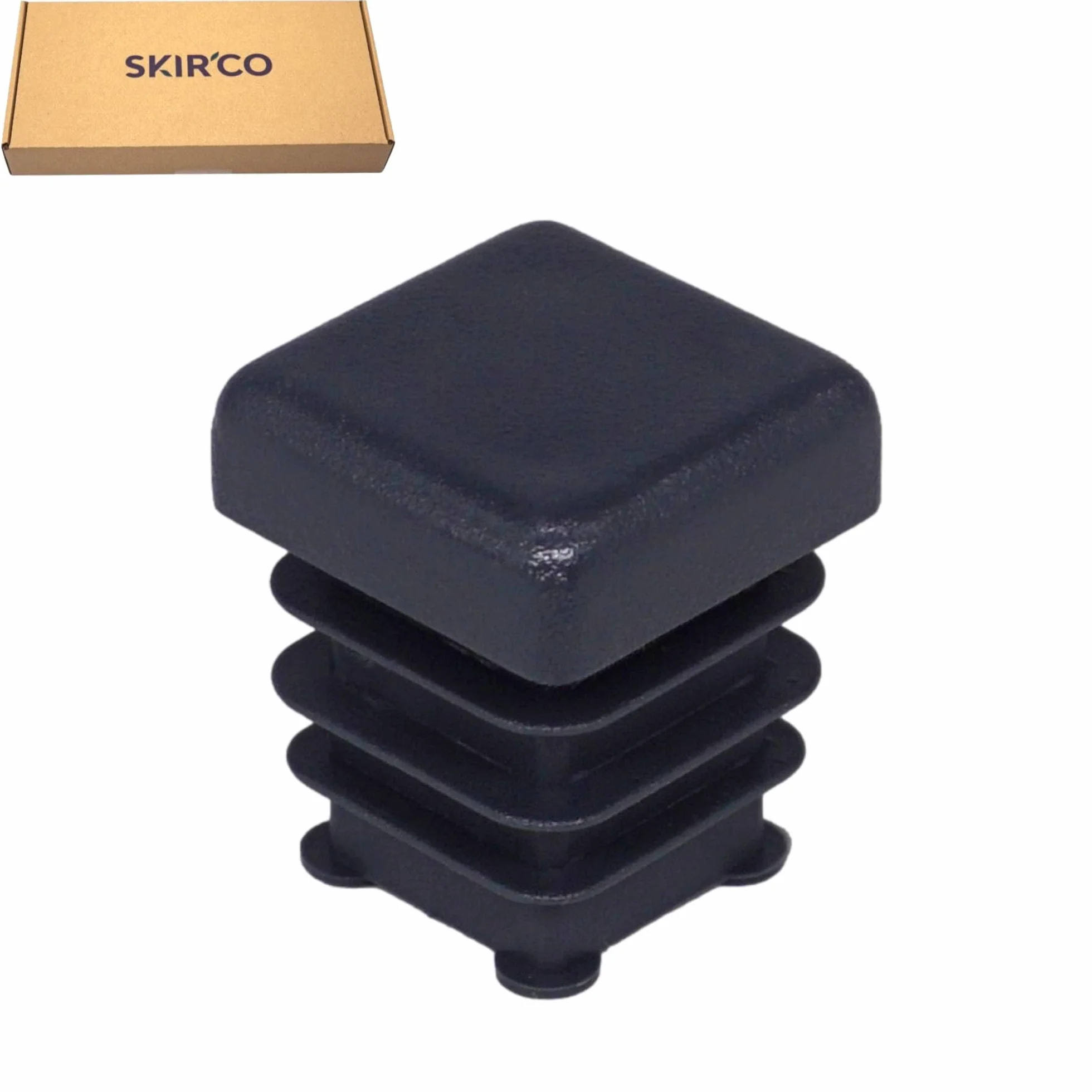 SKIR'CO (70 szt.) Kwadratowe wkładki plastikowe 16 x 16 mm, zatyczki do rur, kwadratowe wkładki do rur, wkładki do słupków ogrodzeniowych, kolor szary antracytowy RAL 7016