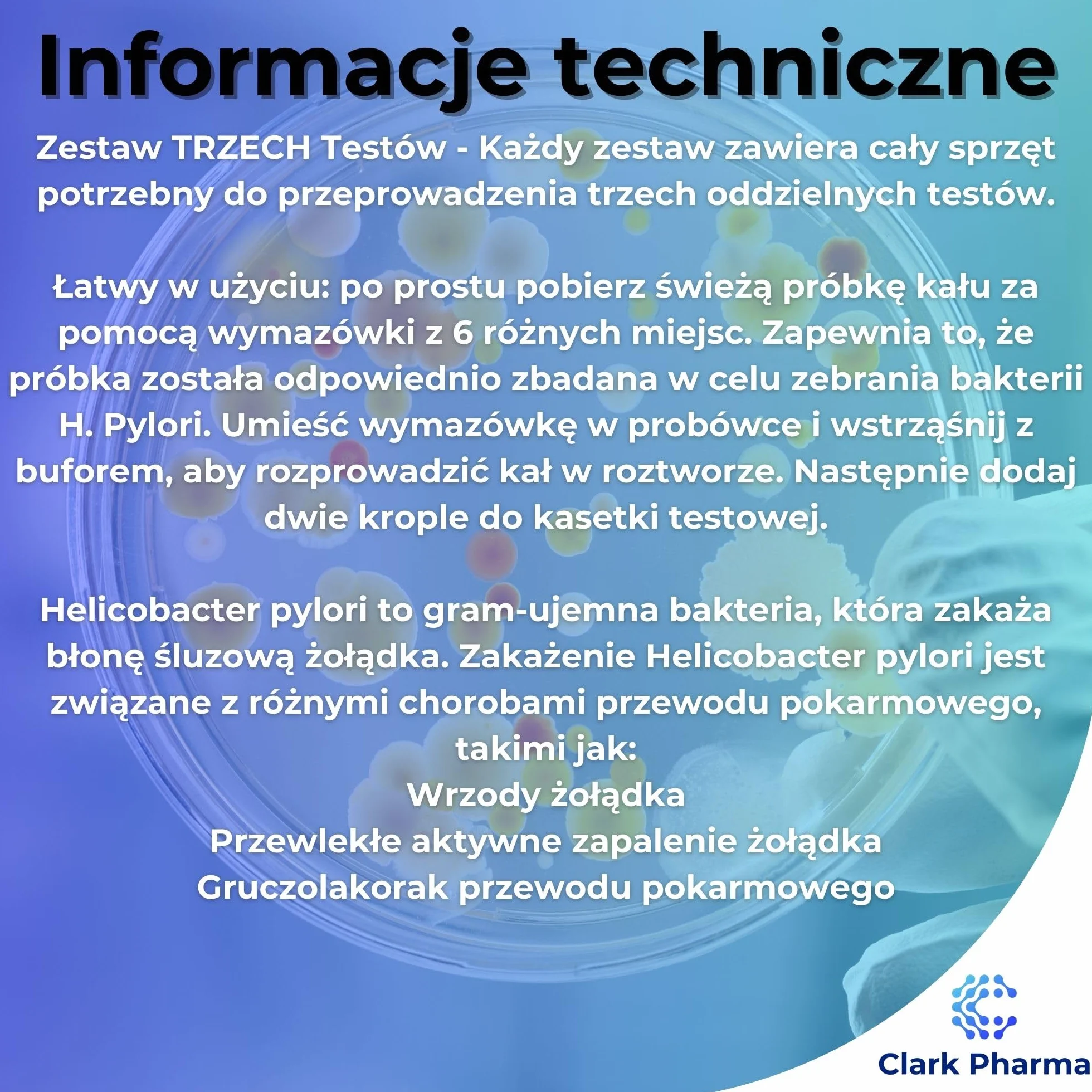 3 x Testy na Wrzody Żołądka H. Pylori | Test Stolca na Zakażenie Helicobacter Pylori | Badanie Przesiewowe na Zgagę i Niestrawność