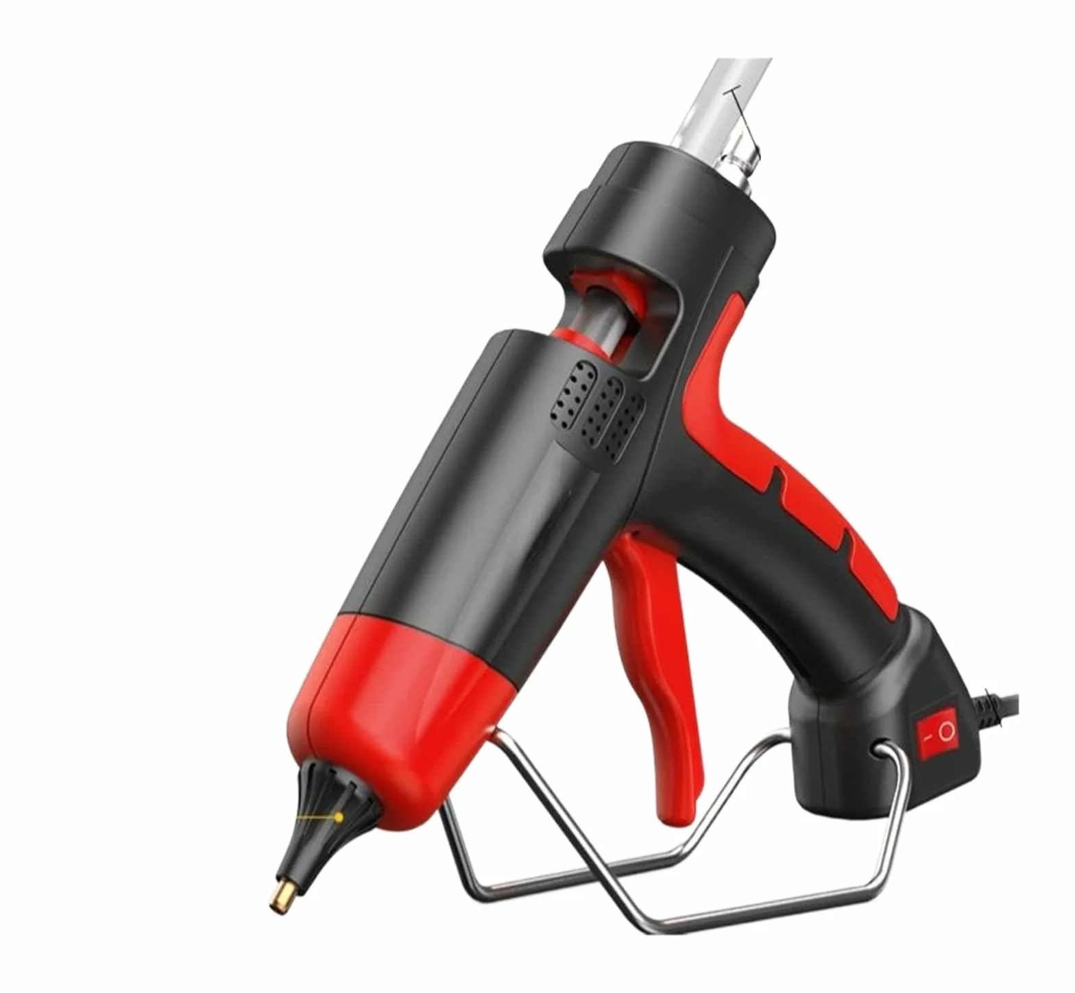Pistolet Do Kleju Na GorąCo Profesjonalny pistolet do klejenia na gorąco regulowana temperatura 11mm kleje termiczne w sztyfcie narzędzia do rękodzieła DIY z miedzianą dyszą(Switch-Red)
