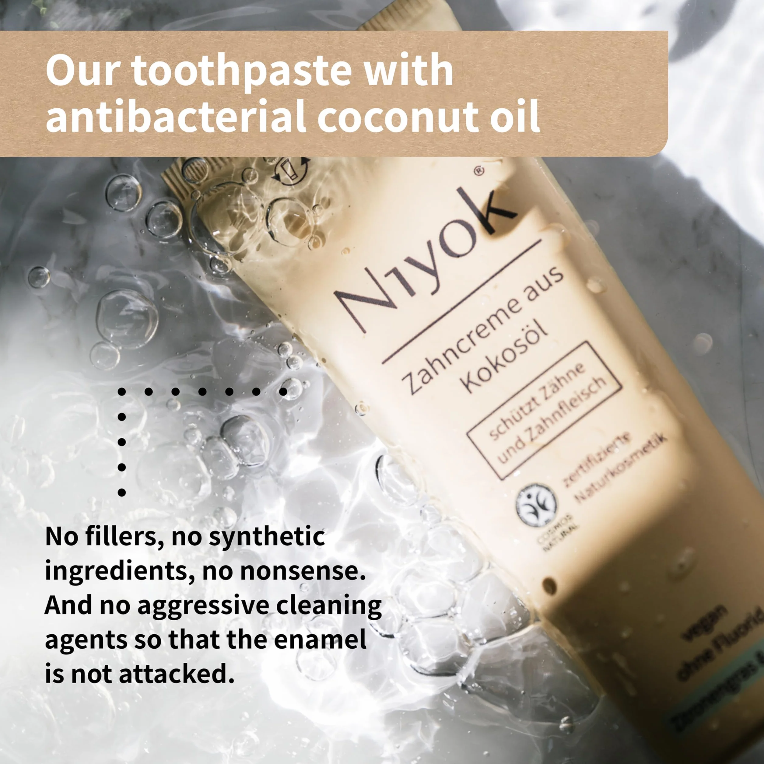 Niyok® Pasta do z?bów z olejkiem kokosowym bez fluorku i mikroplastiku | Bio naturalny kosmetyk dla dzieci | ksylit zio?owy | naturalna pasta do z?bów wega?ska | dla dzieci truskawka i malina (75 ml)