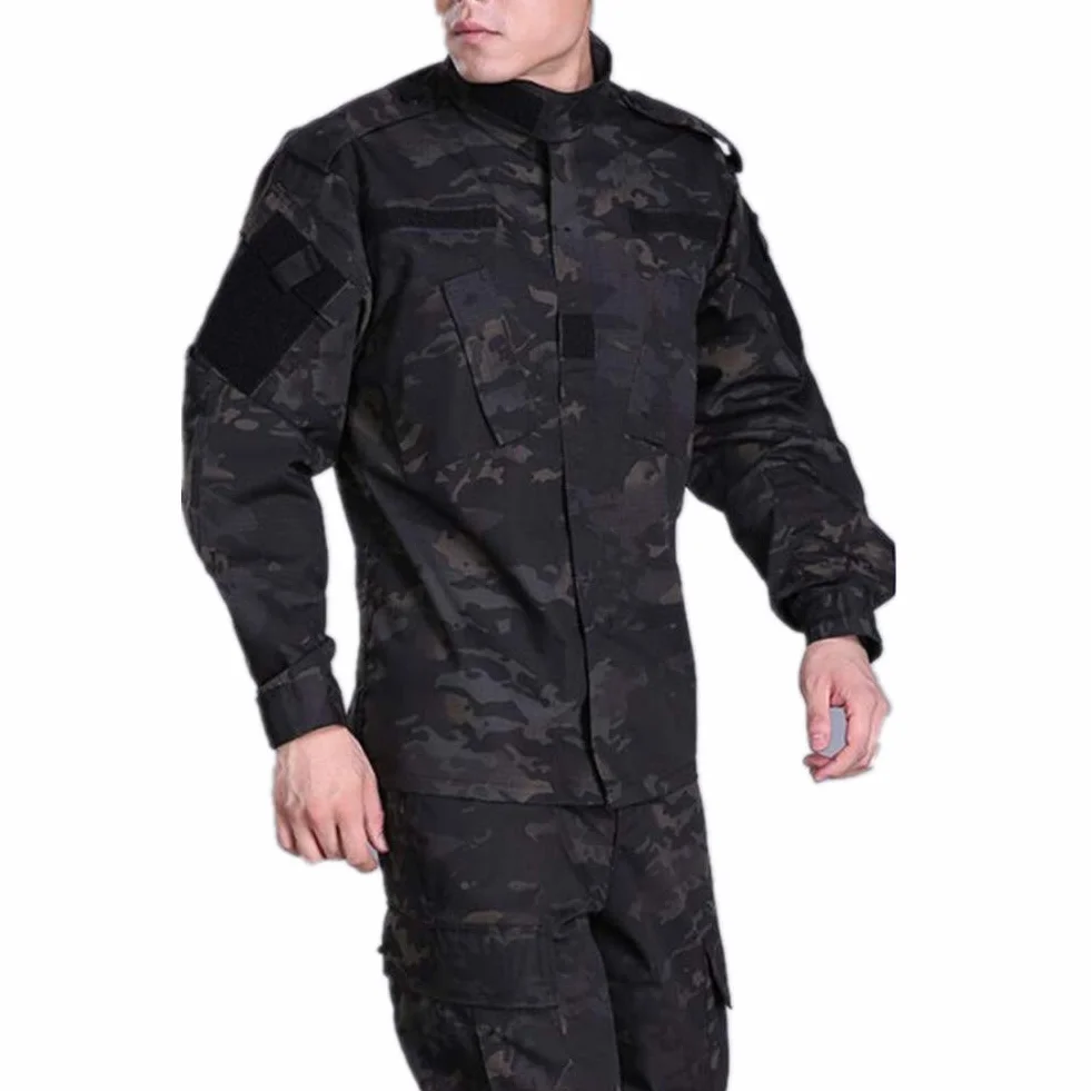 Paintball Airsoft Tactical Suits męska kurtka myśliwska mundur kurtka Camo Shirt & Pants z paskiem do strzelania do gry wojny myśliwskiej