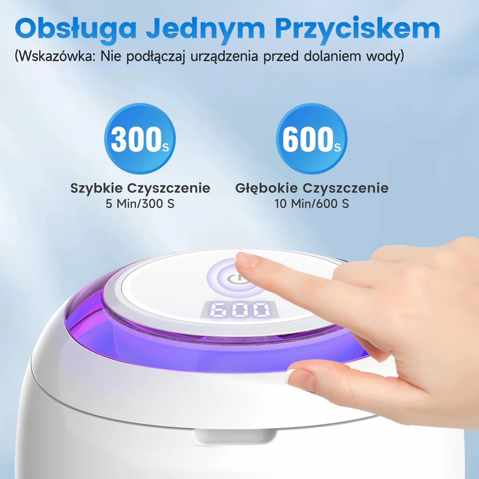 SEANCHEER Czyszczarka ultradźwiękowa | 48kHz | 180ML | Ultradźwiękowe Urządzenie Czyszczące z Lampą UV Do | Protez | Retainerów | Alignerów | Szyn Zębowych | Nakładek Nocnych | (Biały)