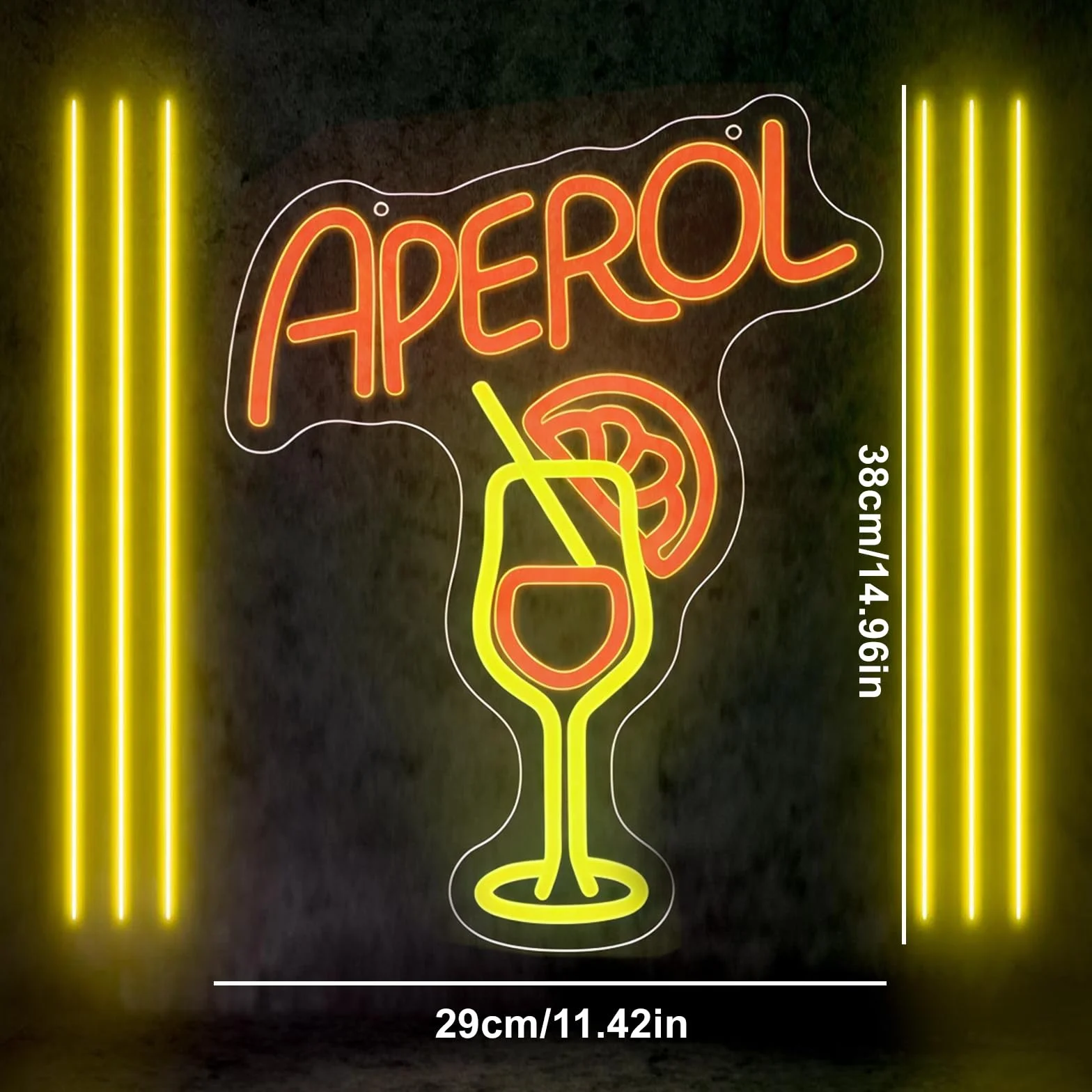 Neonowy szyld LED do koktajli, Aperol Spritz, neonowy szyld LED do baru, spersonalizowany szyld, koktajl, bar, neonowe światło, ściemnialne, akrylowa dekoracja LED do baru domowego, restauracji, na