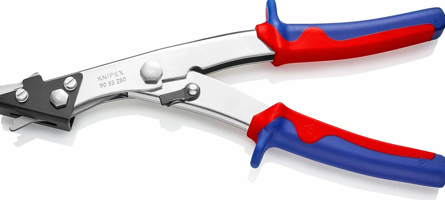 KNIPEX Nożyce wycinakowe do blachy Niklowana z osłonkami wielokomponentowymi 280 mm, 90 55 280