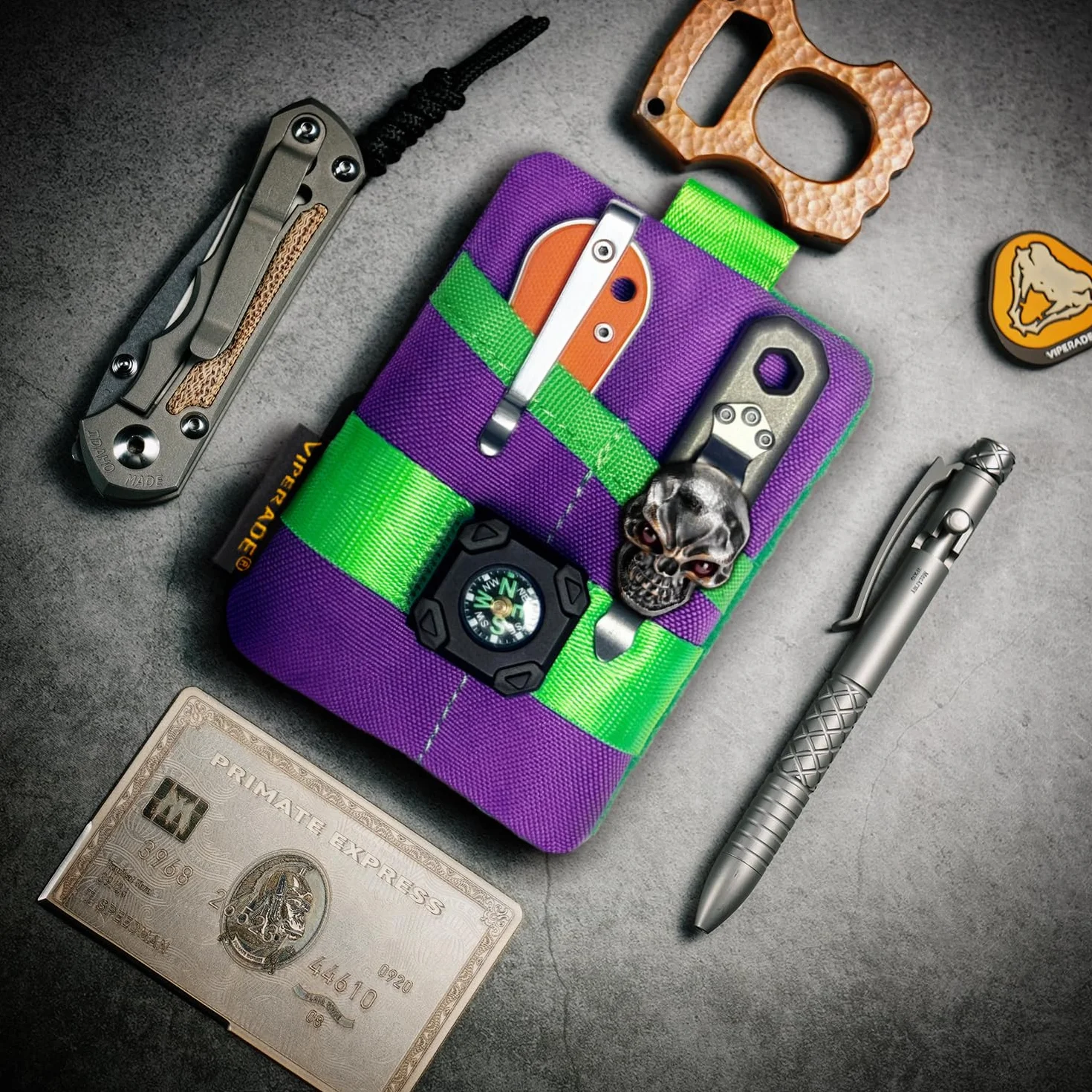 VIPERADE VE15 Mini organizer kieszonkowy EDC, torba na narzędzia z miejscem na naszywki, portfel na monety, czarny