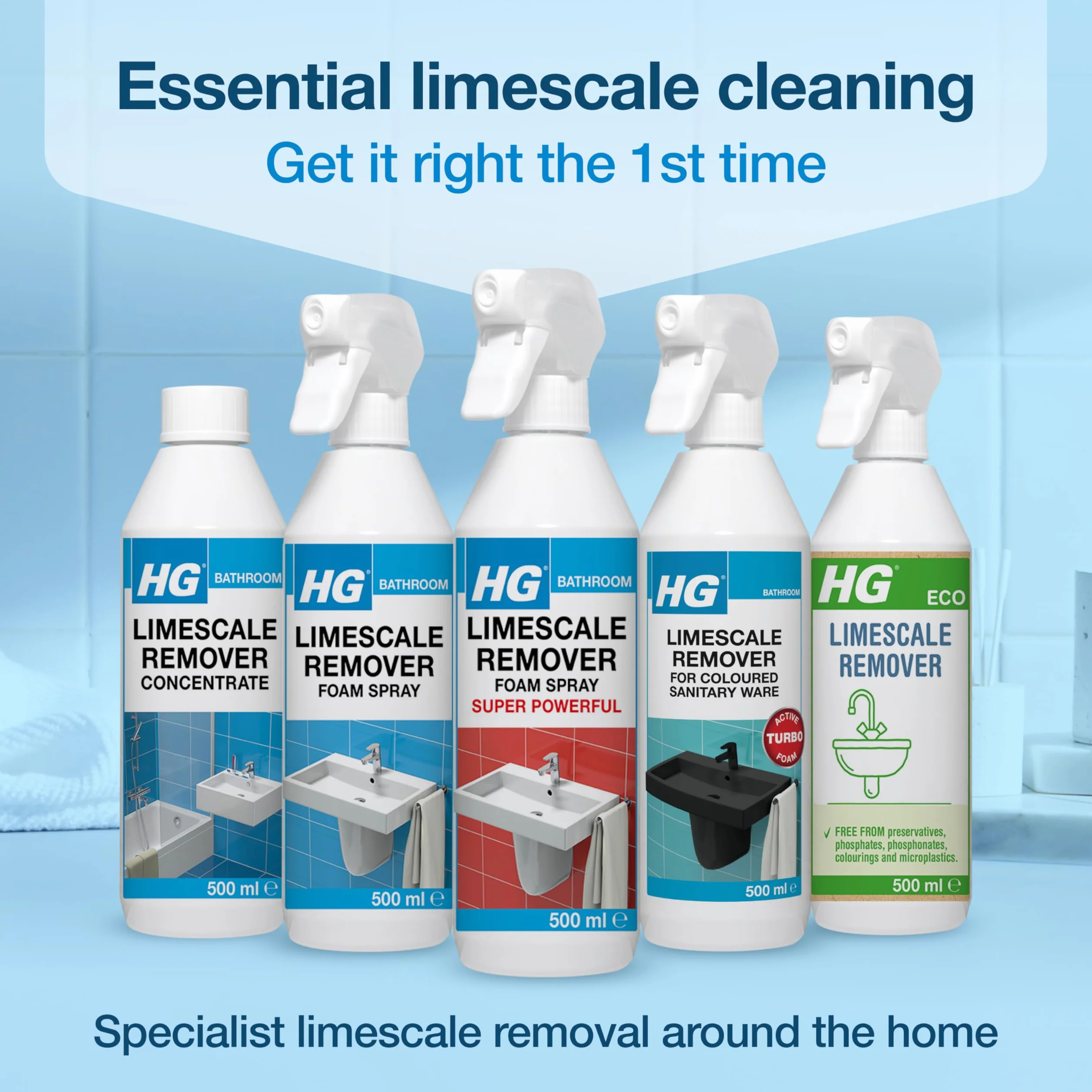 HG Hagesan 605050106 Away Foam Spray 3X Silger 500 ml Skuteczny środek do czyszczenia kamienia łazienkowego - dokładnie usuwa trwałą skalę