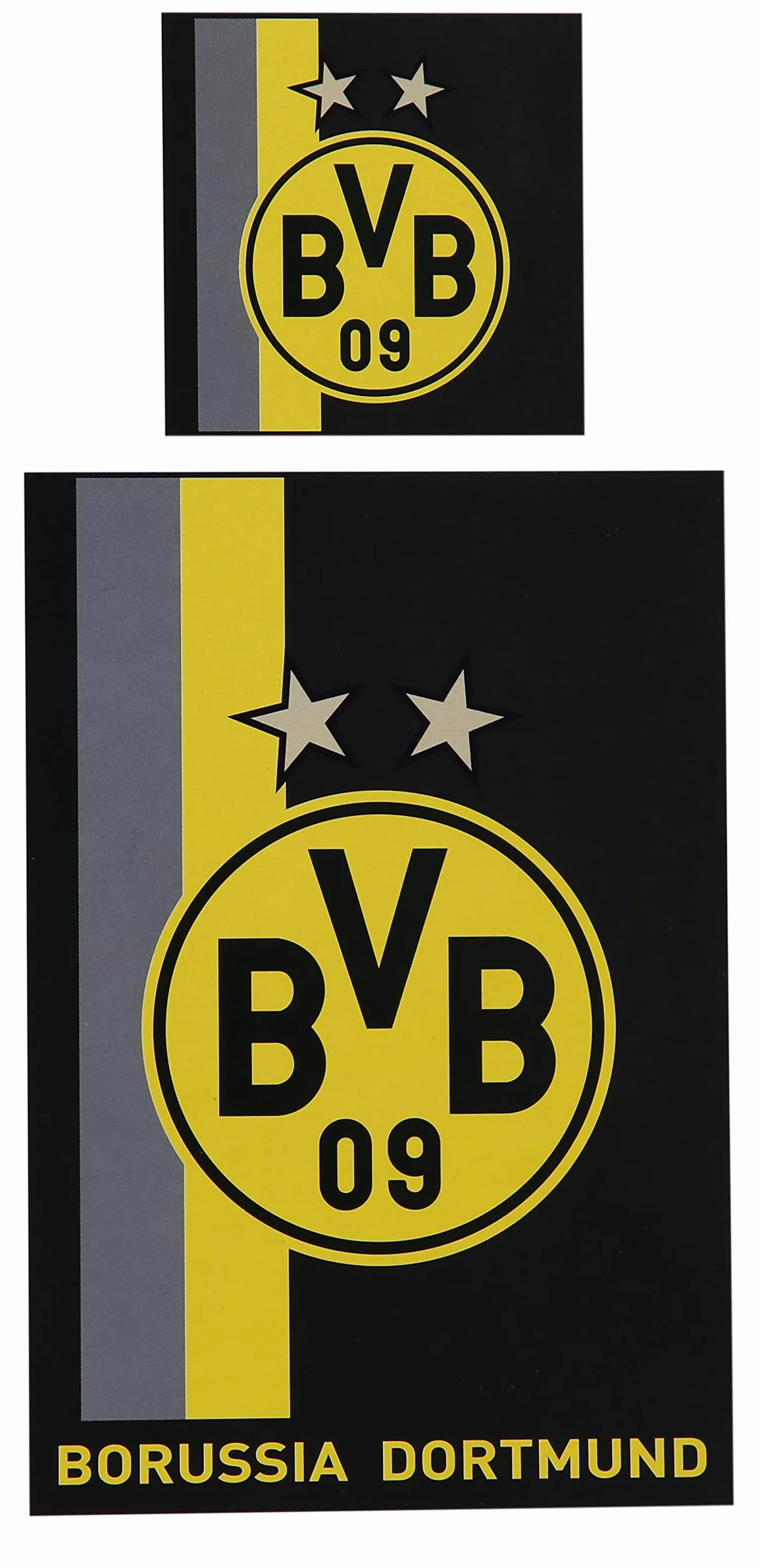 Borussia Dortmund BVB pościel ze wzorem w paski (135 x 200 cm) jeden rozmiar