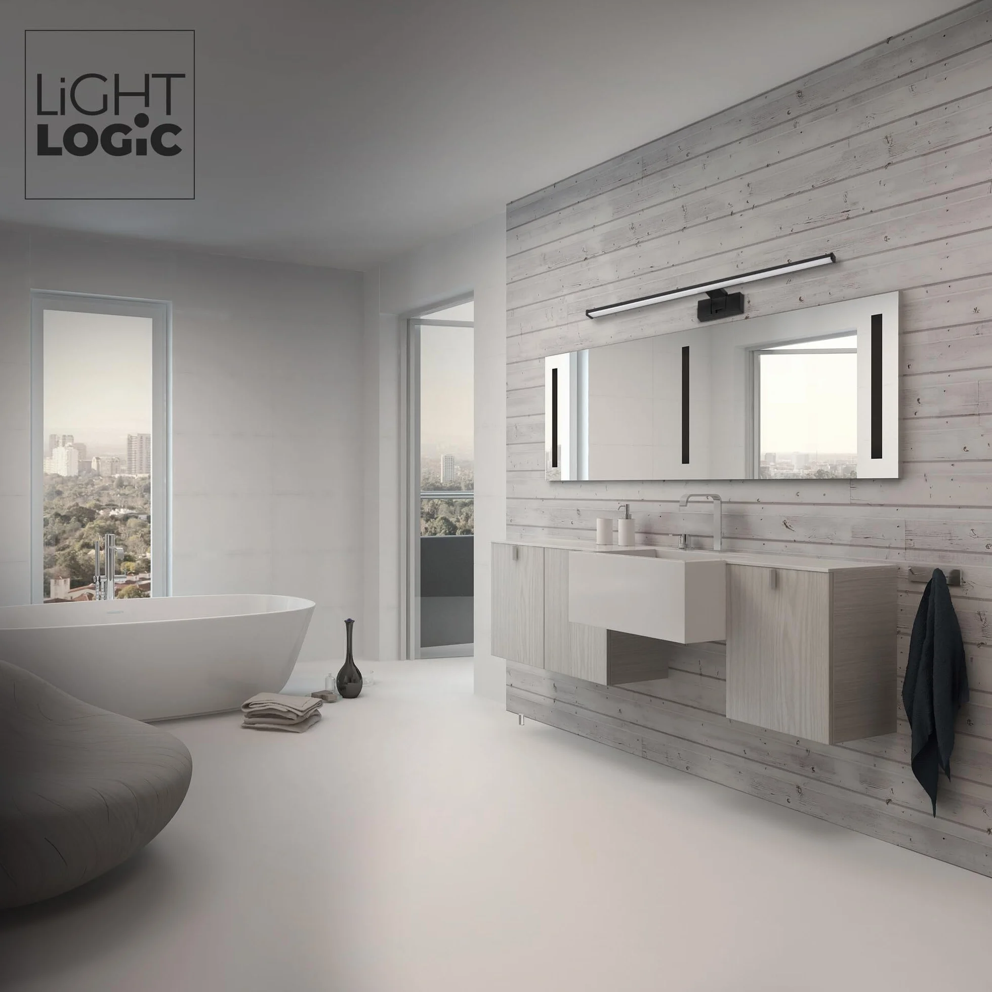 Lampa łazienkowa LL WALL LAMP 15W czarna kinkiet nad lustro 80cm IP44 LED