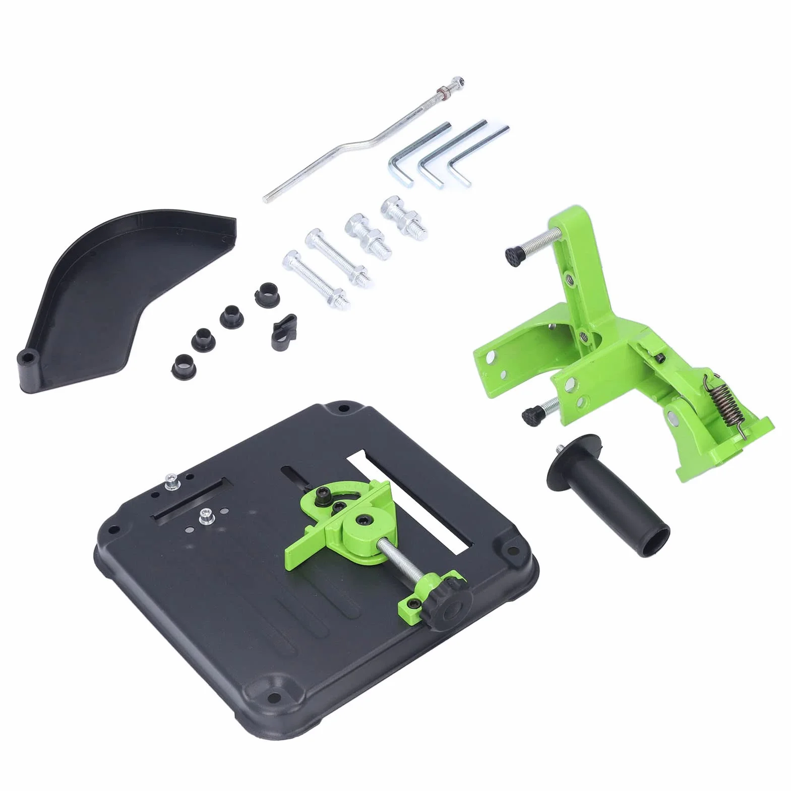 Yosoo Health Gear Stojak na szlifierkę kątową Uchwyt Szlifierki ze Stali Nierdzewnej ABS na Narzędzia od 100 do 125 Mm z regulowaną skalą Gwintowana Podstawa ze sprężyną powrotną dla Użytkowników w
