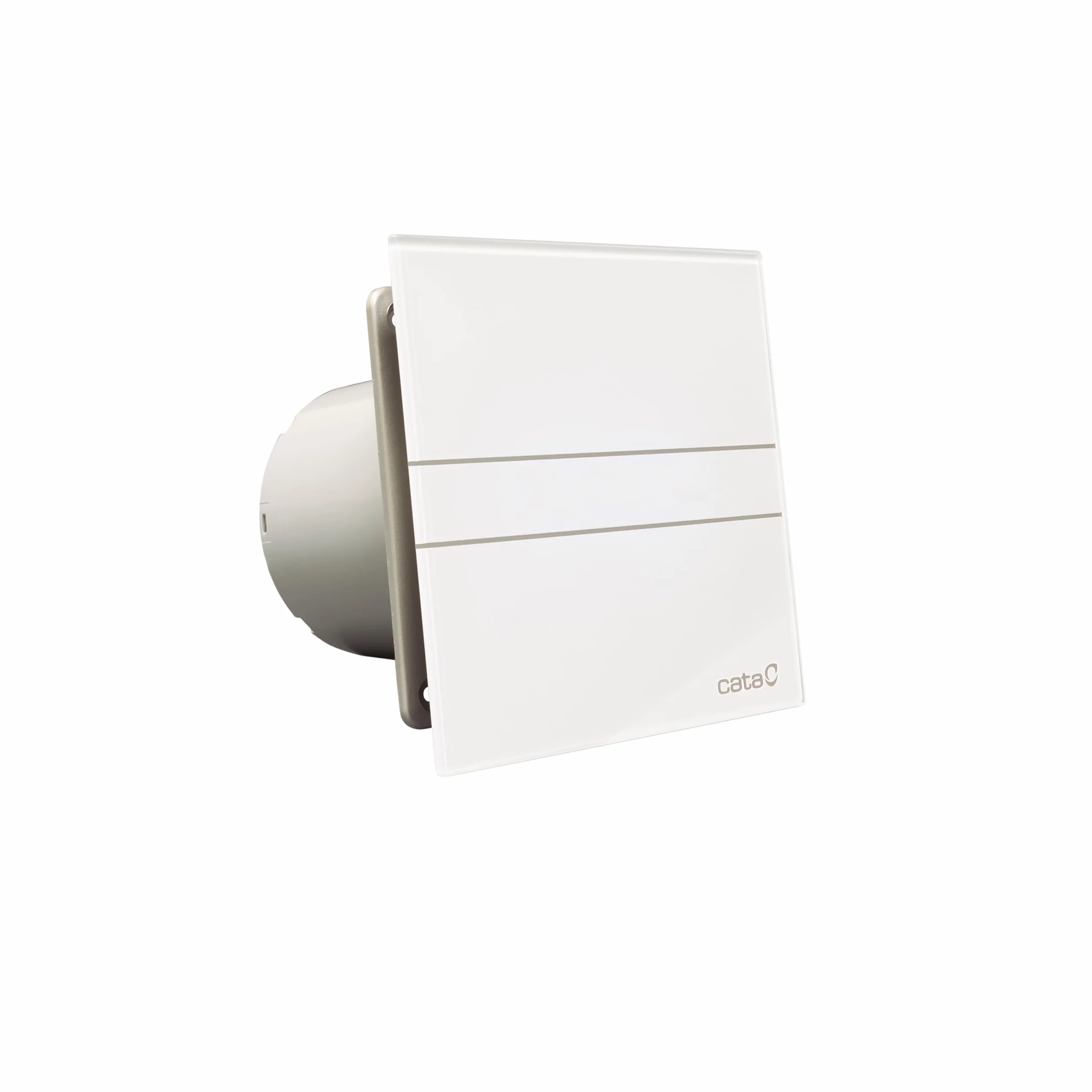 E-100 G - wentylator wyciągowy łazienkowy - seria E Glass Standard - front z białego szkła - klasa energetyczna B - cichy i wydajny wentylator wyciągowy łazienkowy - szerokość 15 cm - Cata