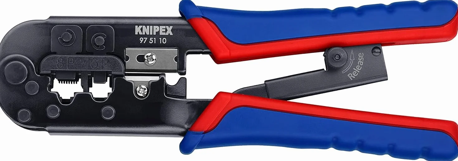 KNIPEX Szczypce do zagniatania wtyków telefonicznych typu Western w blister z osłonkami wielokomponentowymi 190 mm, 97 51 10 SB