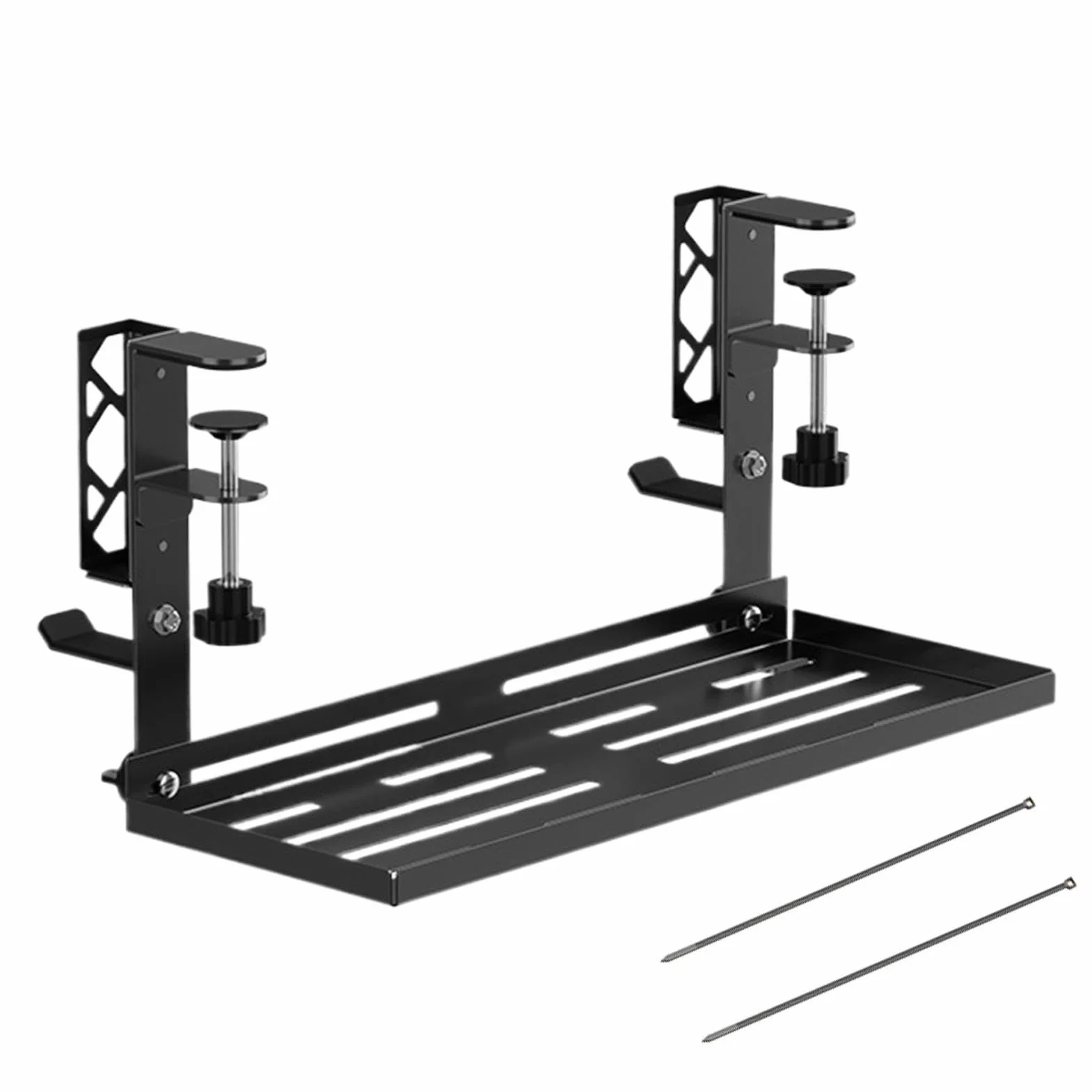 Tacka Do Zarządzania Kablami Pod Biurkiem Metalowy Uchwyt Zaciskowy 39,7 cm | Organizer Na Przewody Pod Biurkiem do sypialni salonu jadalni przedpokoju domu mieszkania akademika biur