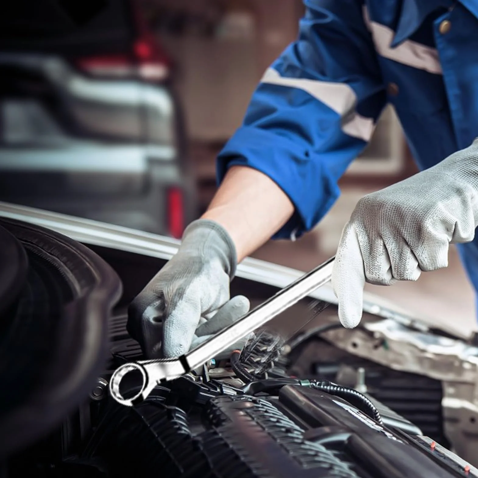 Klucze Nastawne Zestaw 10 Sztuk w Walizce Klucz Płaski z Głowicą Obrotową | Stal Chromowo-Wanadowa Narzędzia Dla Mechaników Do Konserwacji Rowerów i Sprzętu Rolniczego