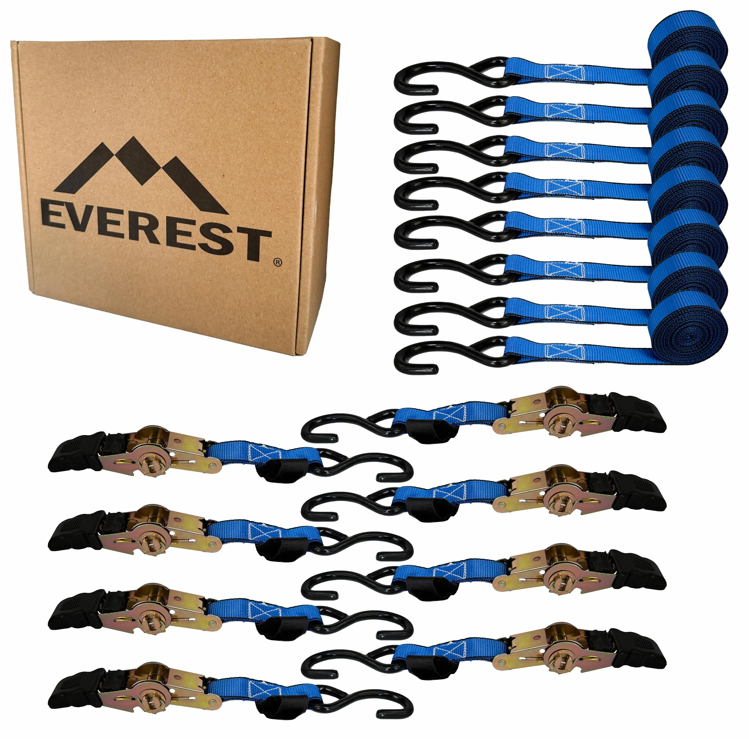 Everest 2,5 cm x 3 m, pasek mocujący, 8-pak z grzechotką z plastikowym uchwytem
