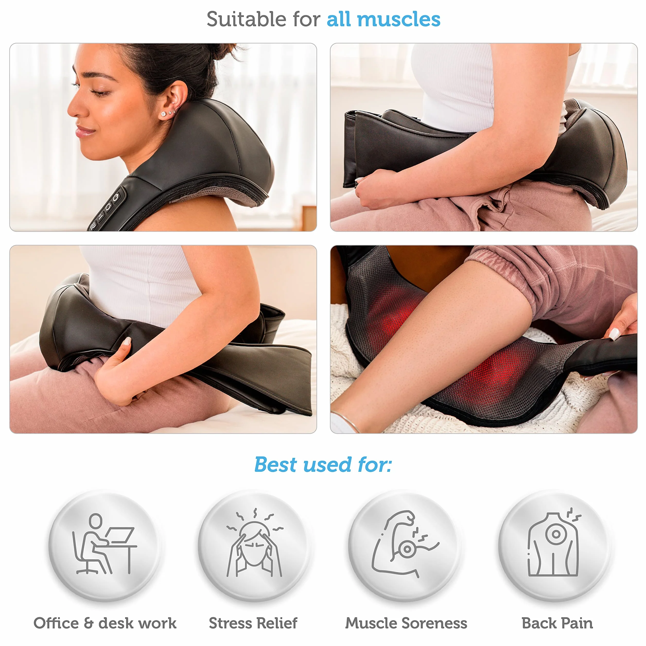 COMFIER Shiatsu Masażer Karku Ramion Pleców Talii Nóg