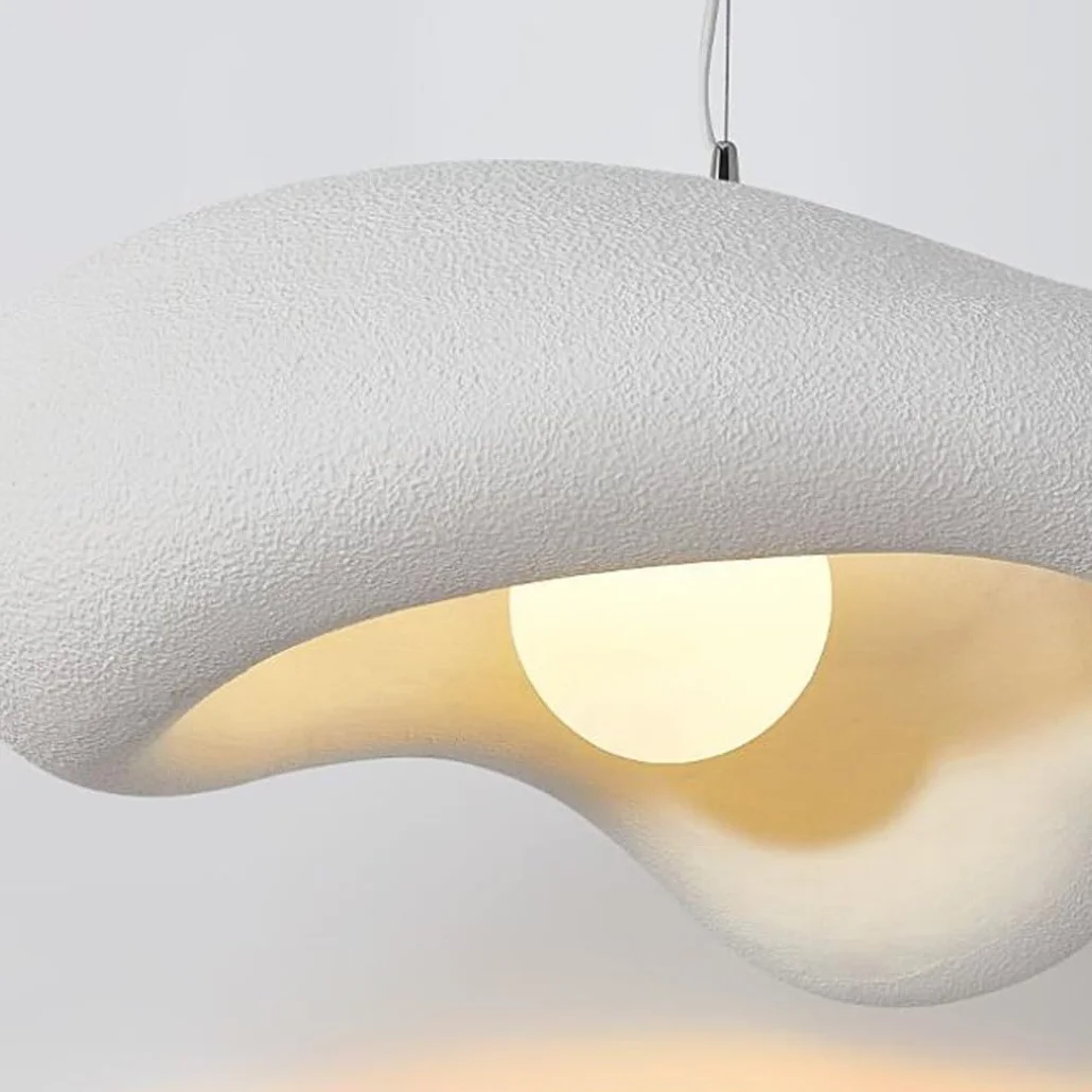 Kreatywna Kwiatowa Lampa Wisząca Wabi-Sabi Lampa Wisząca E27 Nowoczesna Lampy Wiszące Polistyren Lampa Styl Nordycki Do Sypialni Salonu Jadalni Kuchni Pokoju Dziecięcego Żyrandol(White,B)