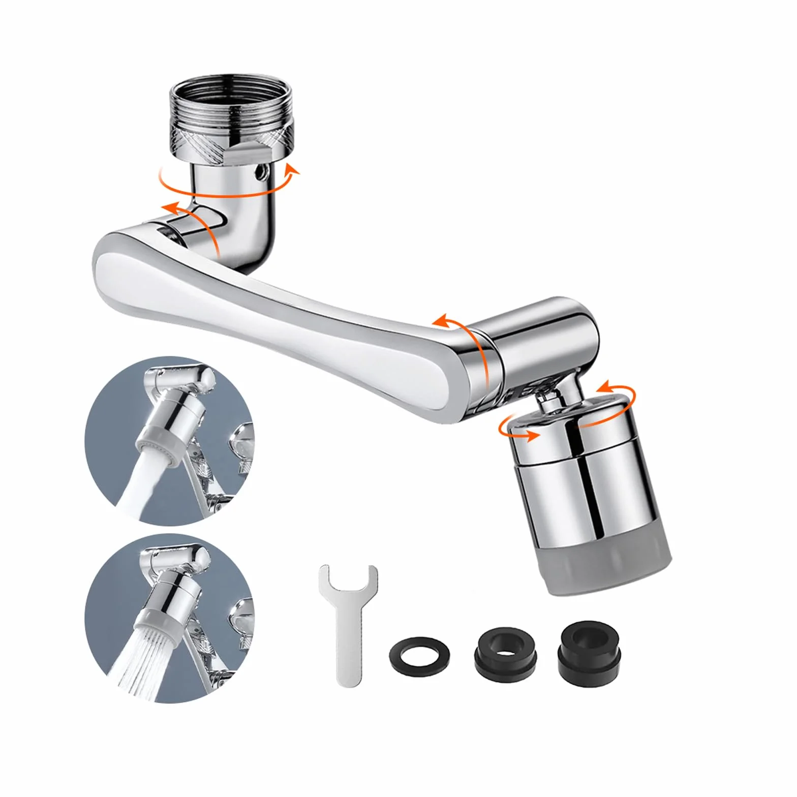 Wielofunkcyjny 1080° oszczędzający wodę napowietrzacz do kranu 2 tryby obrotowy adapter do 22 mm 24 mm łazienka zlewozmywak wydajny filtr wody do użytku ekologicznego