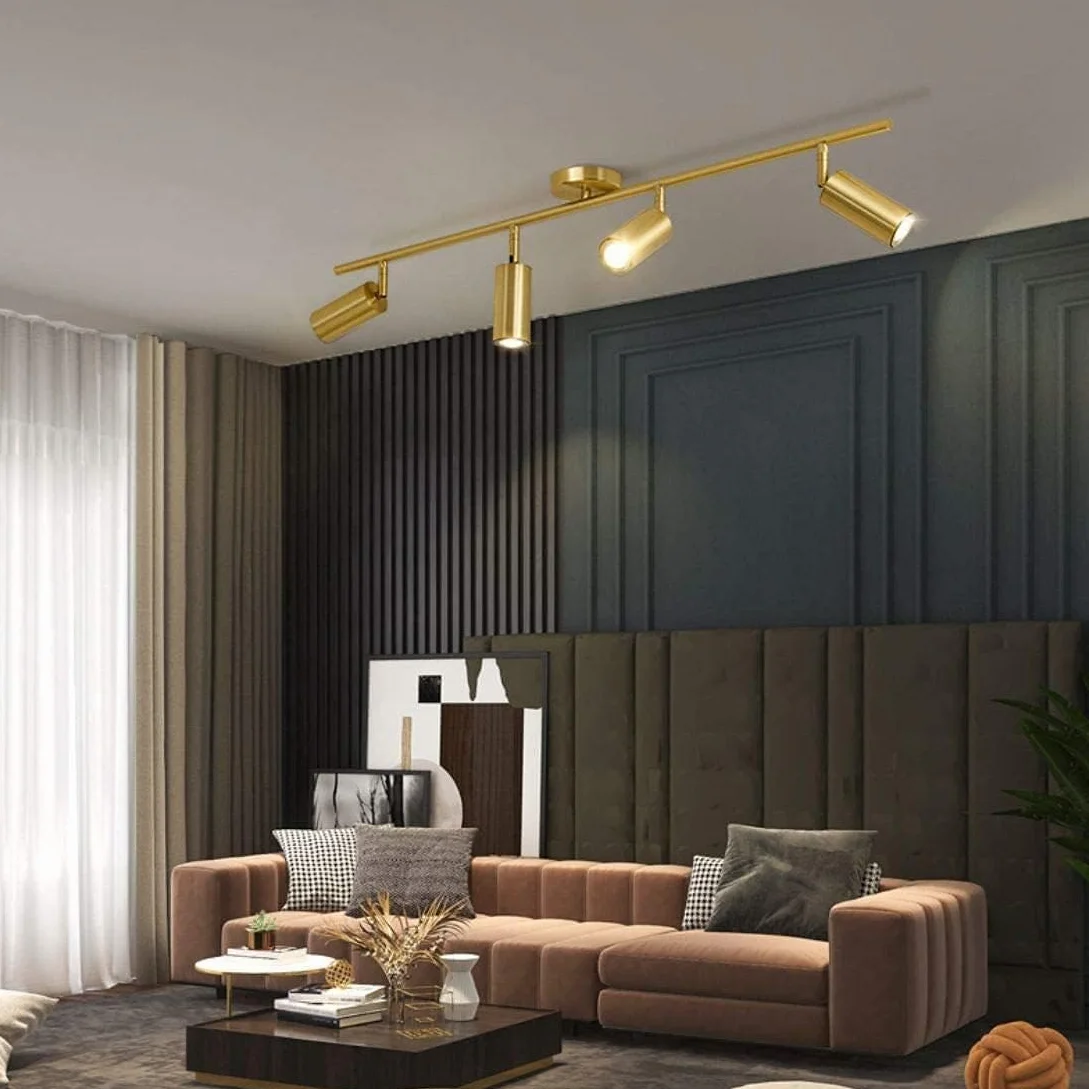 Nowoczesny reflektor sufitowy LED, wpuszczany reflektor sufitowy, przemysłowa lampa wisząca sufitowa, elastyczne światło obrotowe, żyrandole, szyna 4 światła