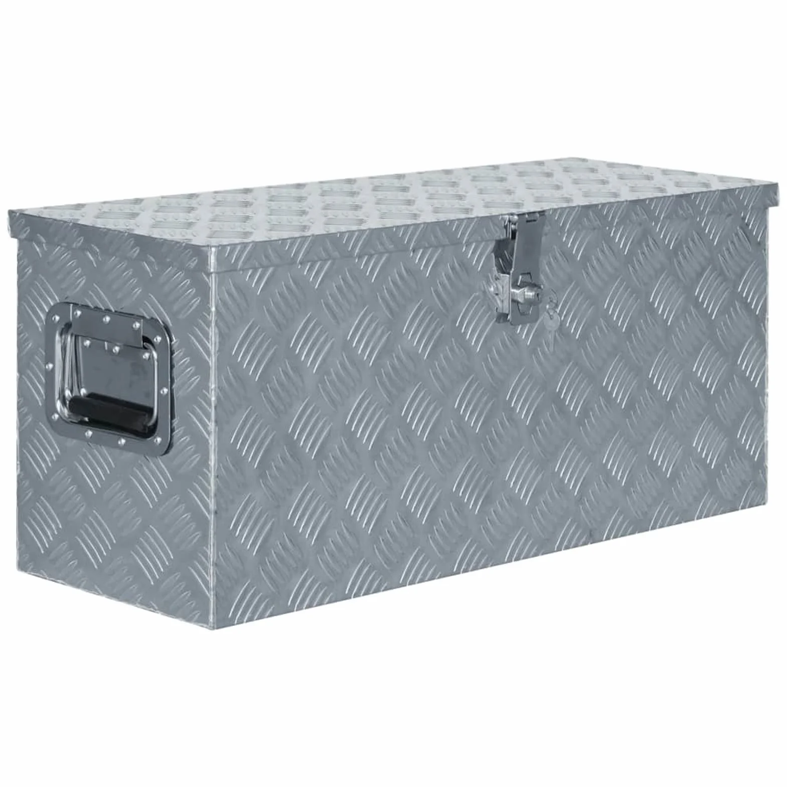ShGaxin Aluminiowa skrzynka 80x30x35 cm srebrna, metalowa skrzynka narzędziowa, skrzynka narzędziowa, aluminiowa skrzynka 142939