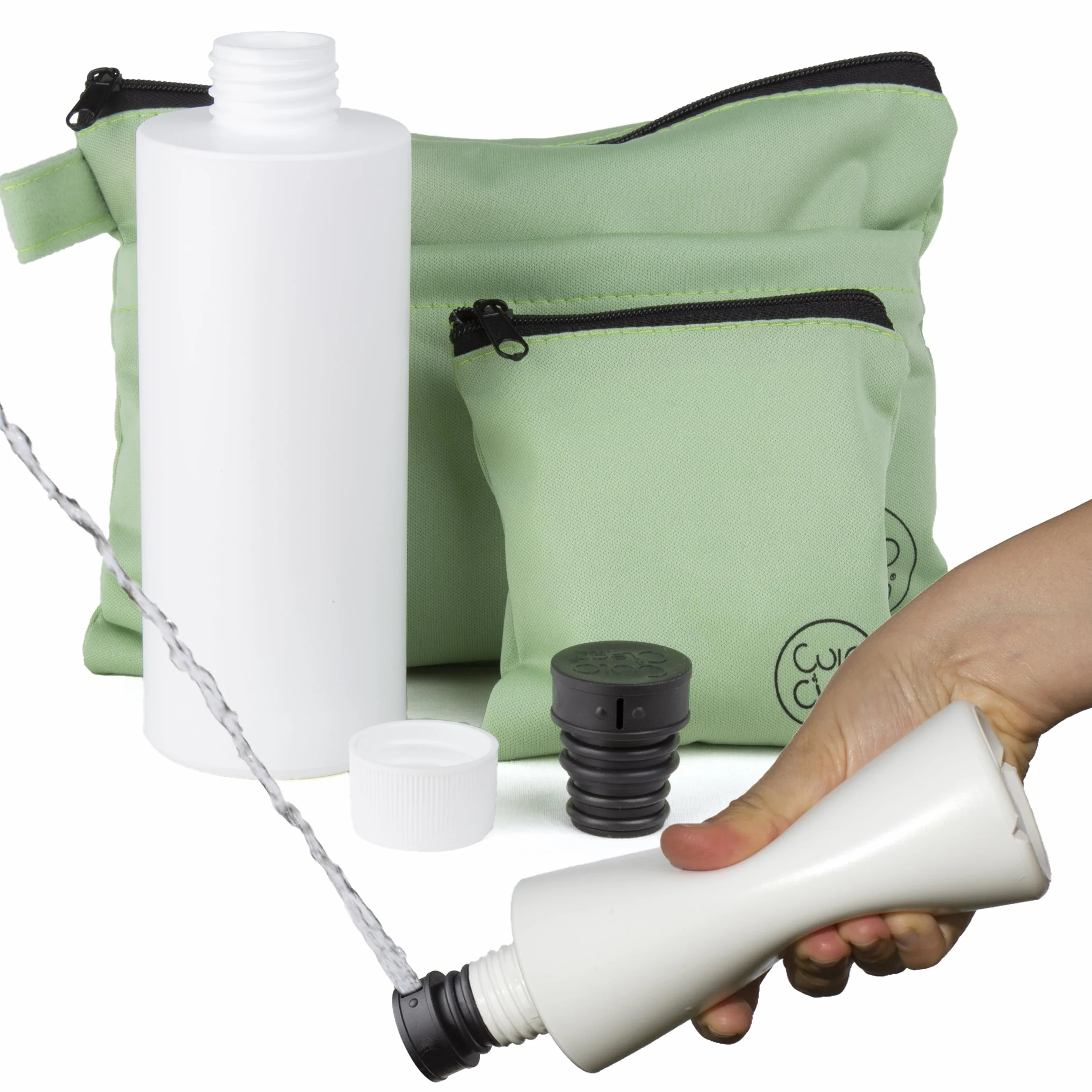 CuloClean Torba higieniczna na wędrówki + przenośny bidet podróżny + butelka. Zestaw higieny osobistej dla wędrowców, nie pozostawia śladów (LNT) podczas wędrówek po okolicy.