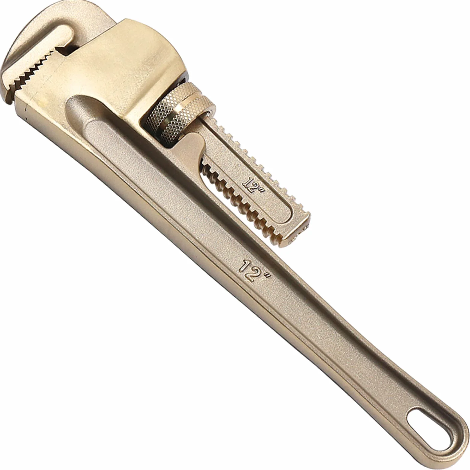 WEDO 8-calowy klucz do rur nieiskrzących, klucze do rur prostych szczęk maksymalna pojemność 2,5 cm, brąz aluminiowy, standard DIN, certyfikat BAM i FM