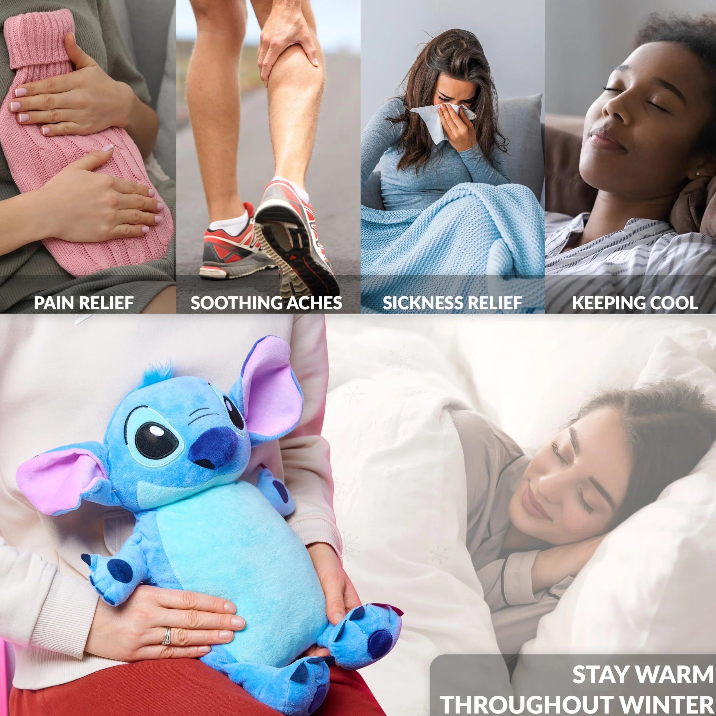 Disney Stitch termofor przytulanka 0,75 l łagodzi ból