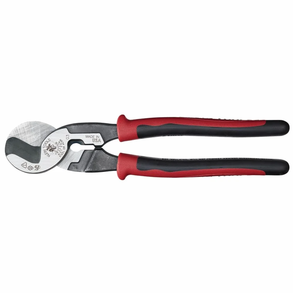 Klein Tools J63225N Journeyman Przecinak do kabli o wysokiej dźwigni i ściągacz do aluminium, miękkiej miedzi i kabli komunikacyjnych