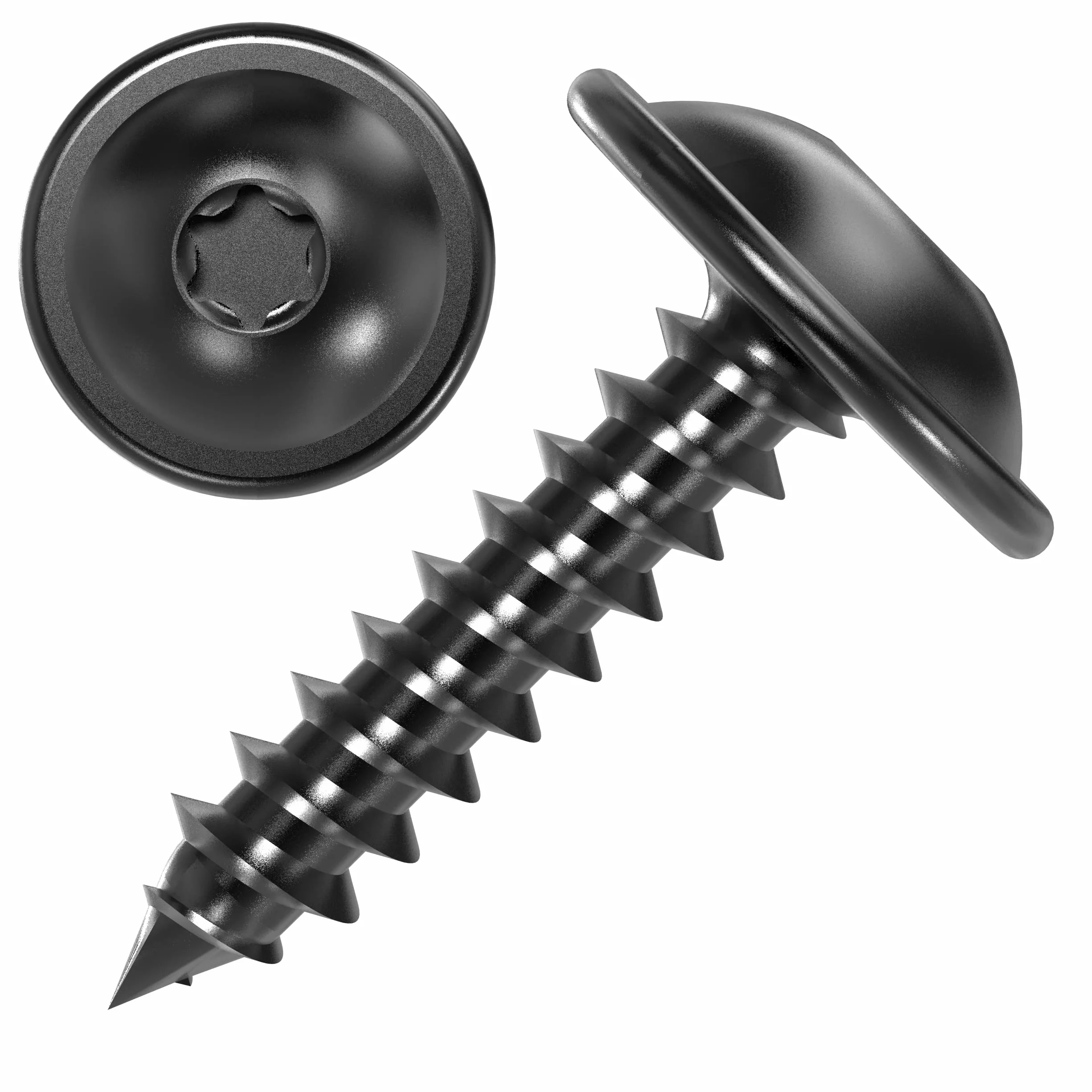 AUPROTEC 100x śruba TORX, wkręt TORX do blach 4,2 x 32 mm łeb płaski, czarny ocynkowany DIN 7049 4,2 x 32 mm, 100 sztuk