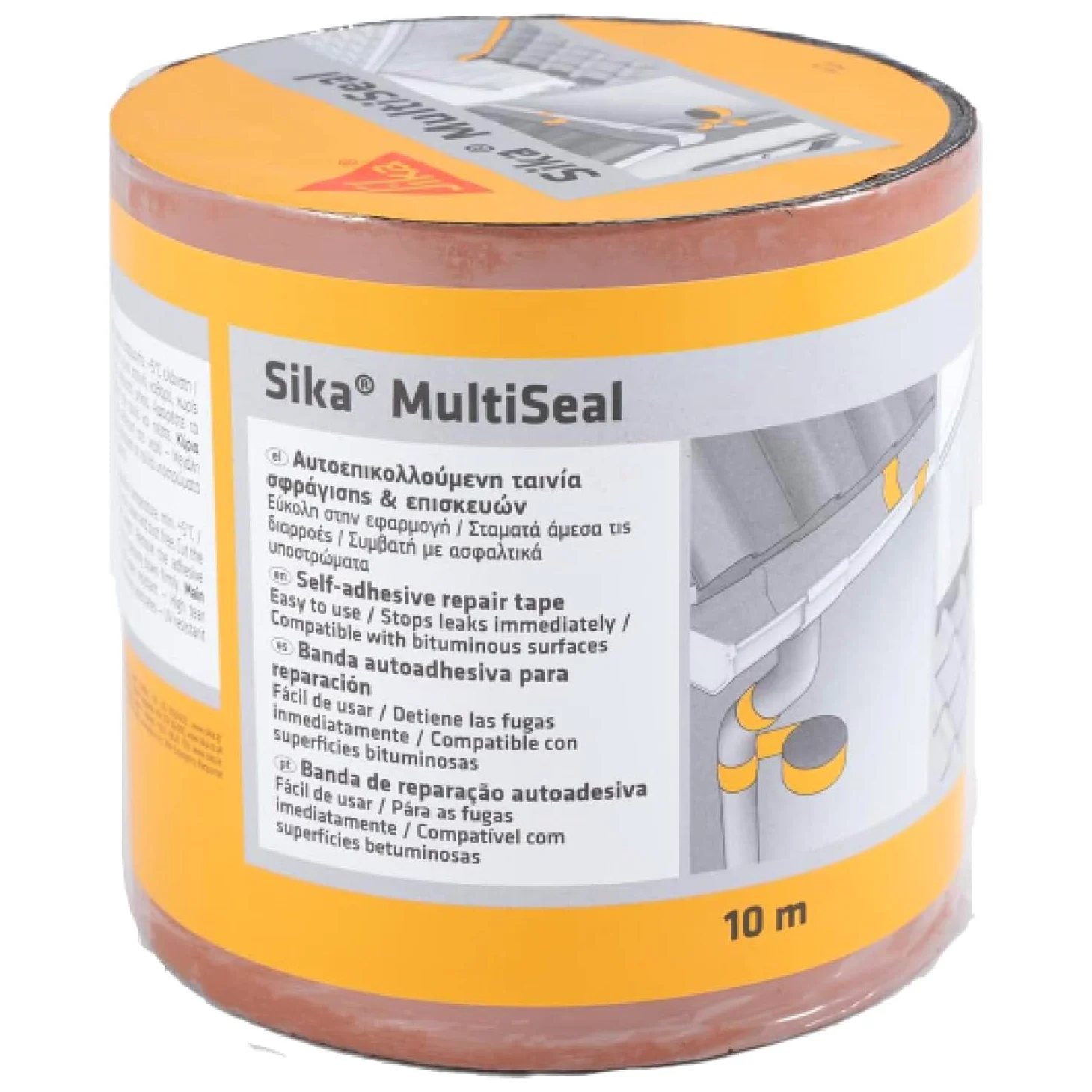 SIKA - Taśma uszczelniająca - Sika MultiSeal - Terracota - 10m x 100mm | Samoprzylepna taśma bitumiczna - Odporna na UV - Łatwa aplikacja - Do uszczelnień i napraw