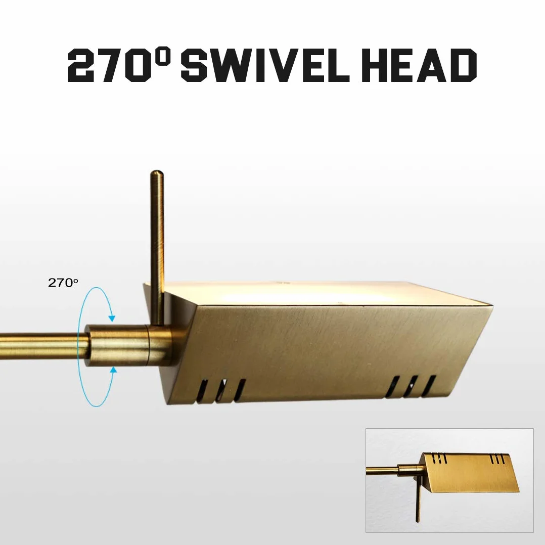 O'Bright Ściemnialna lampa podłogowa LED do apteki, 12 W, ściemnianie pełnozakresowe, wahacze 360 stopni, regulowana wysokość, lampa stojąca do czytania, szycia i rękodzieła, z listą ETL, antyczny