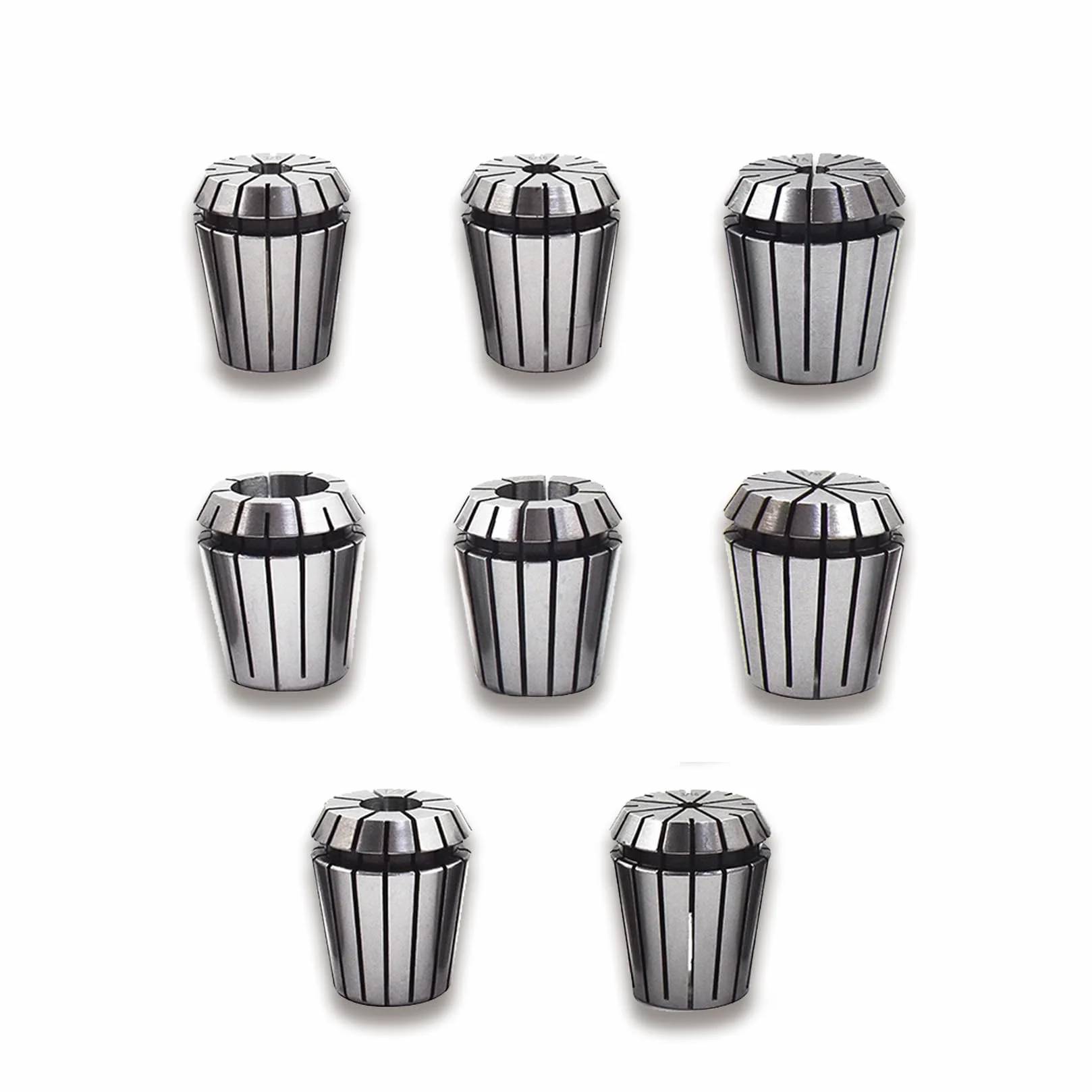 8 szt. tulei zaciskowej ER32 o standardowych rozmiarach: 1/8", 3/16", 1/4", 5/16", 3/8", 1/2", 5/8", 3/4" pasujące do grawerki CNC