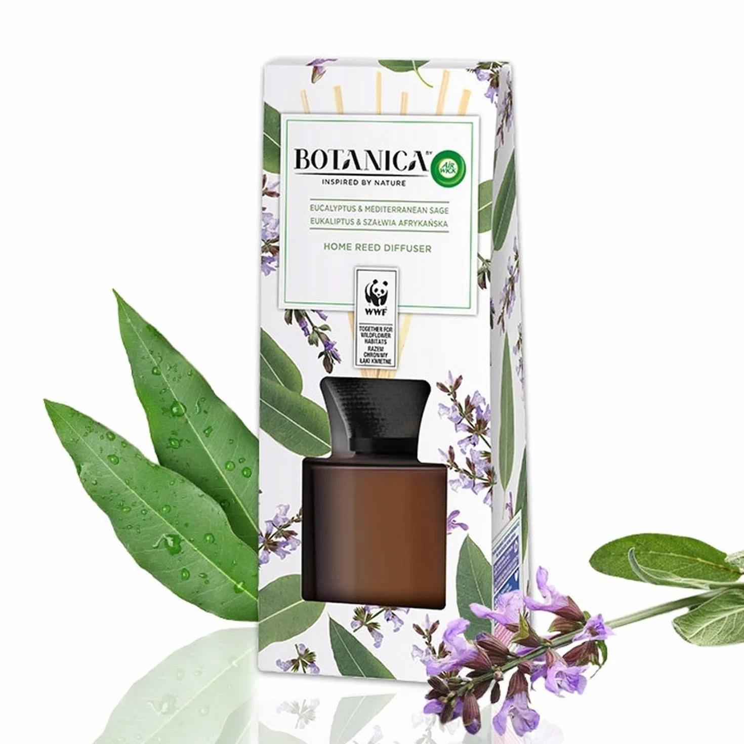 Botanica by Air Wick Eukaliptus & Szałwia Afrykańska/Eucalyptus & Mediterranean Sage 80ml Patyczki Zapachowe