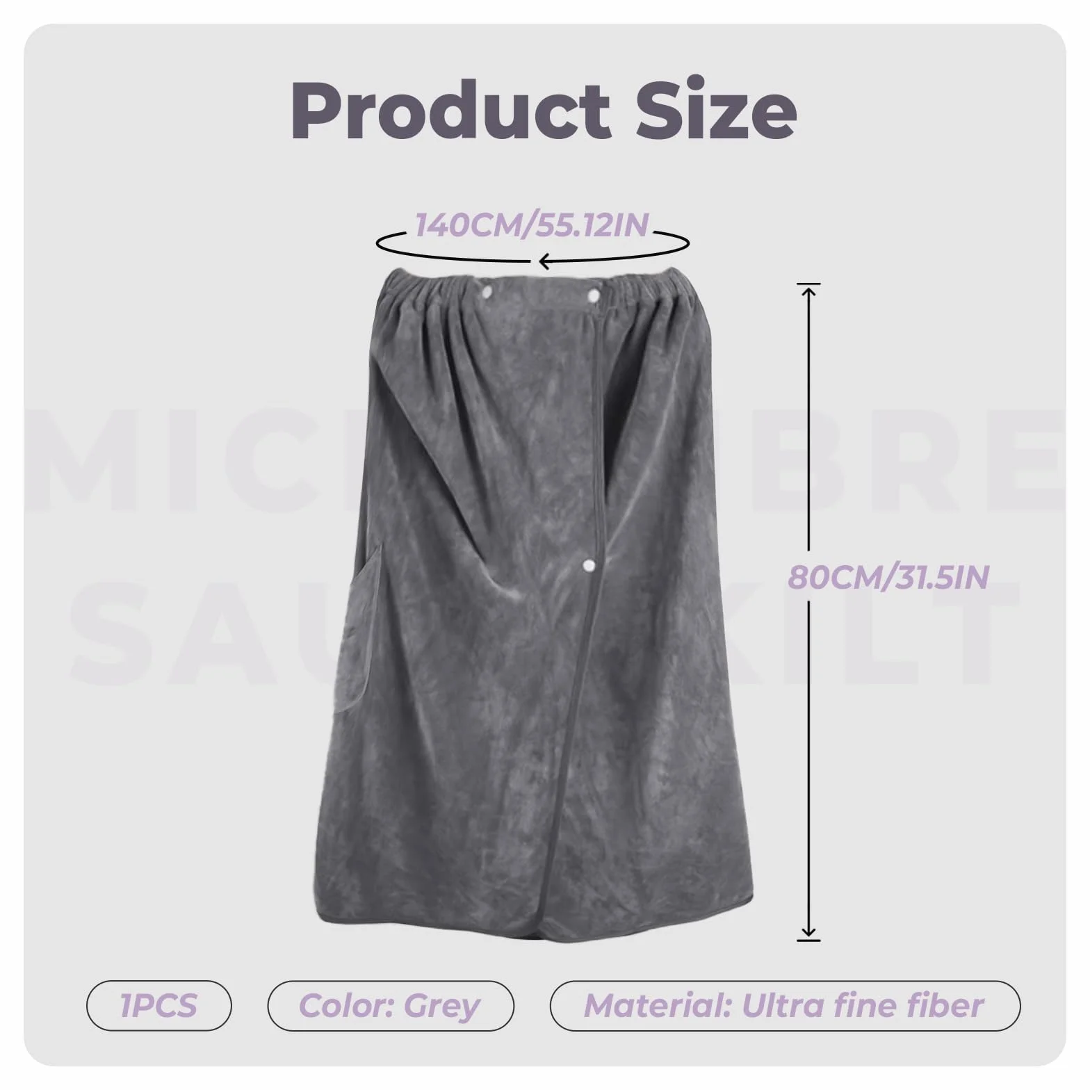 Męski kilt do sauny 80×140 cm
