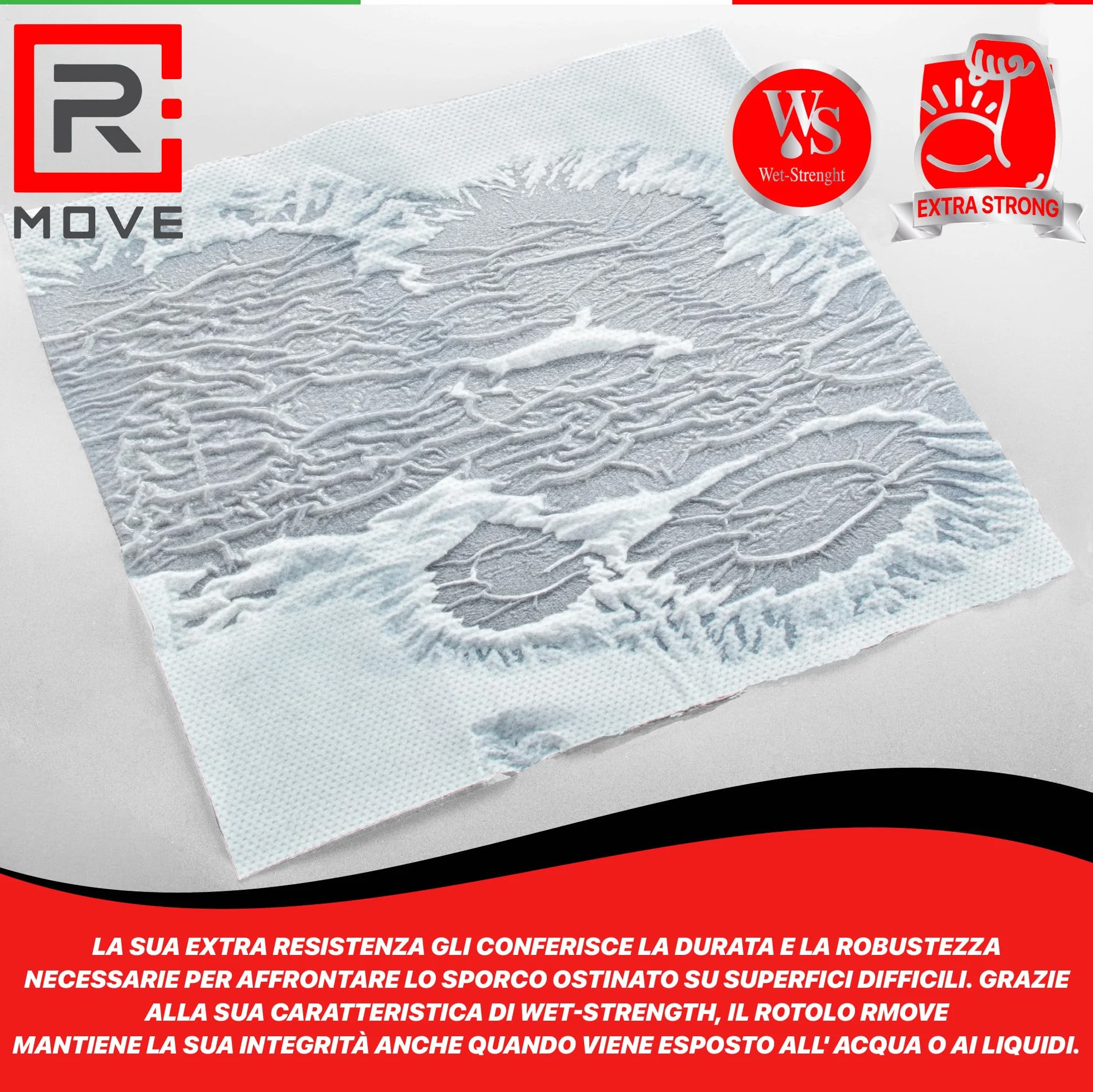 R MOVE 2 rolki papieru do suszenia 1,7 kg, łącznie 900 rozdarć, długa żywotność, bardzo mocna, 2-warstwowa rolka papieru do suszenia w rolkach z czystej celulozy, ręcznik papierowy, ręcznik kuchenny