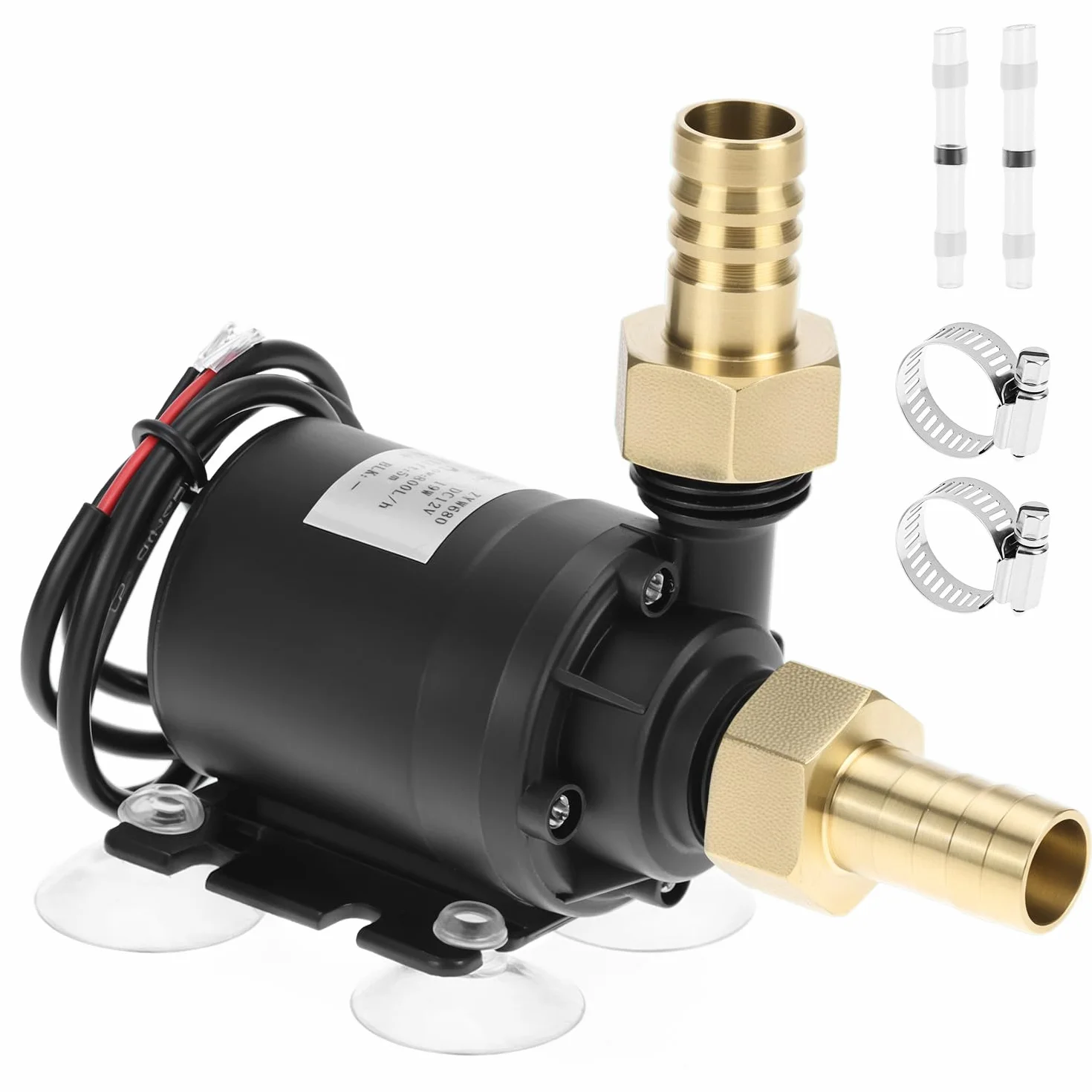 QWORK Bezszczotkowa pompa wodna DC 12 V 800 l/h, cicha pompa głębinowa z rdzeniem ceramicznym do akwarium, rdzenia pompy i zbiorników rybnych