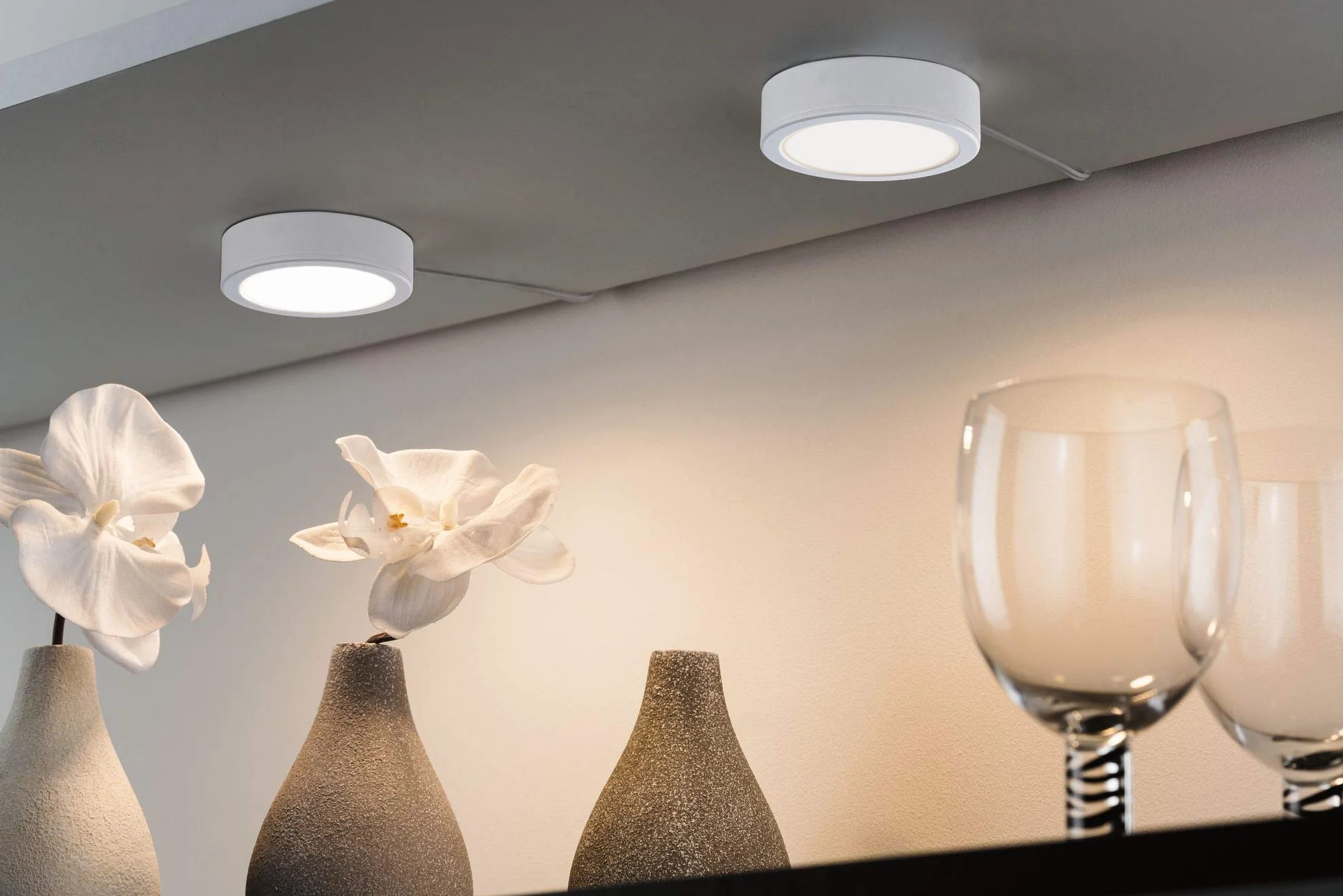 Paulmann 99989 komplet opraw meblowych LED Pukk okrągłych w kompl. 3x3,5 W oprawa do szafy biała tworzywo sztuczne 2700 K
