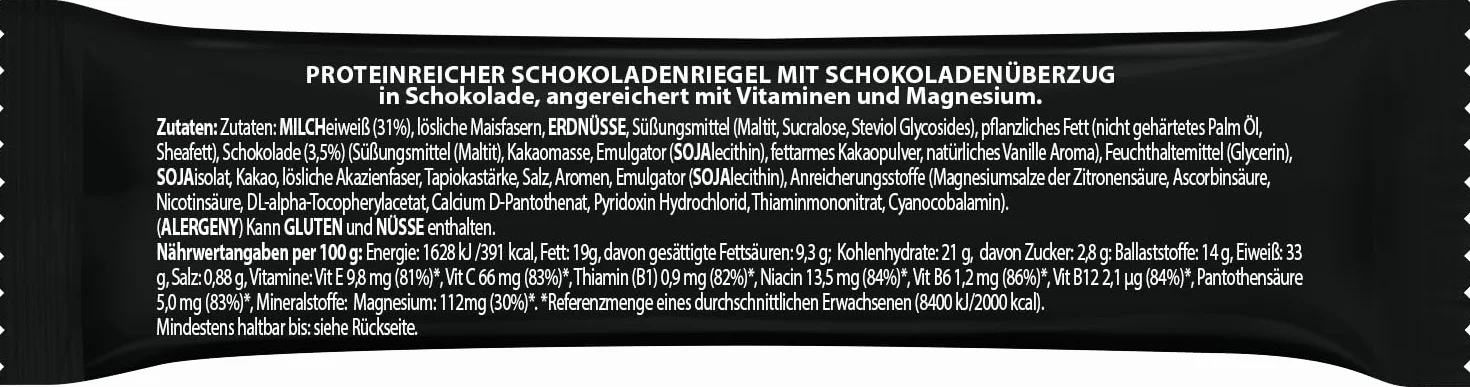 GoOn NUTRITION - Baton proteinowy czekoladowy 25x50 g, bez cukru 33%, batony proteinowe, przekąski sportowe, wysoka zawartość błonnika i magnezu